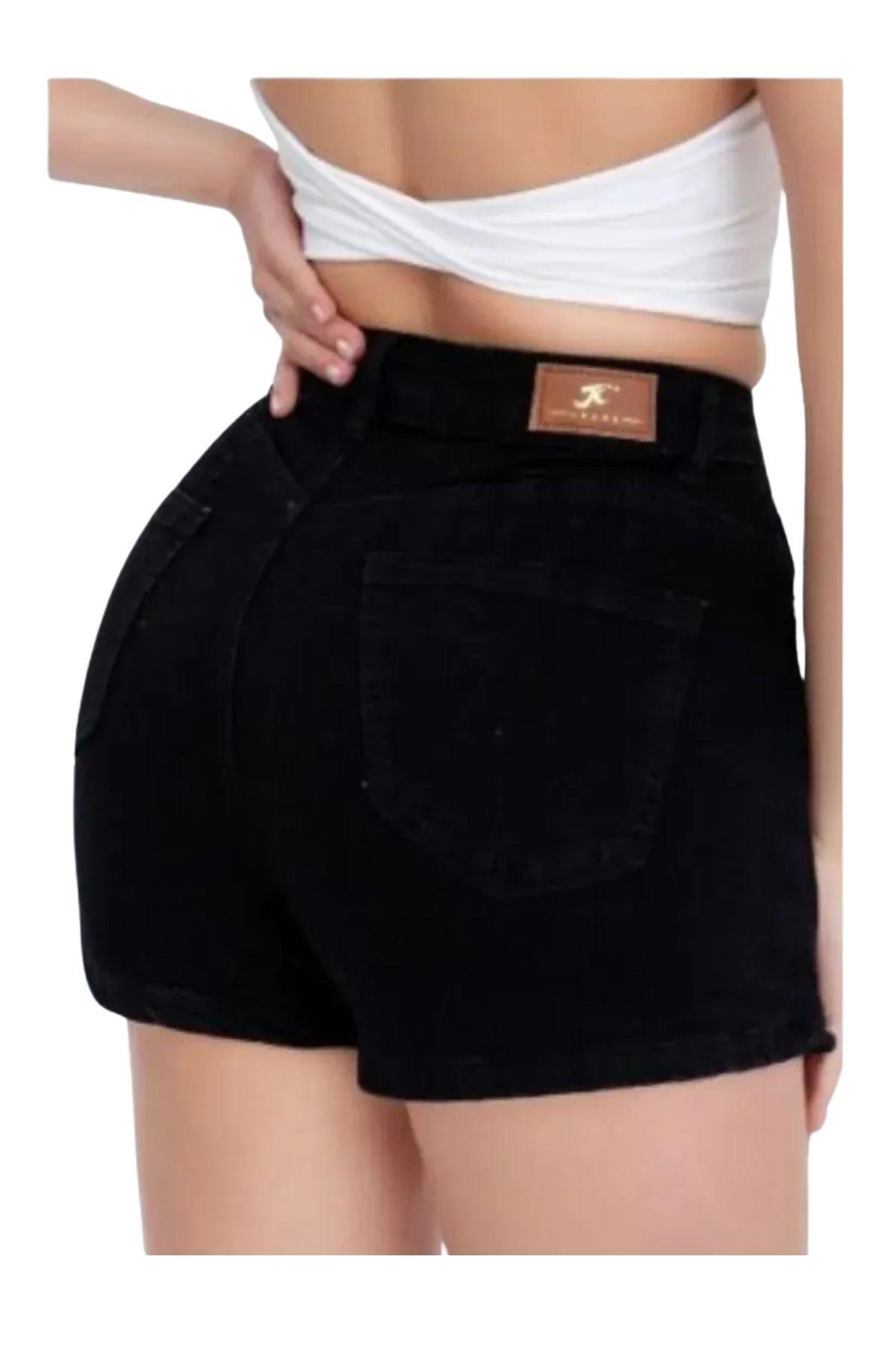 Mini Falda Short Jeans. Mujer Full Elasticada. Botones. 6016-6