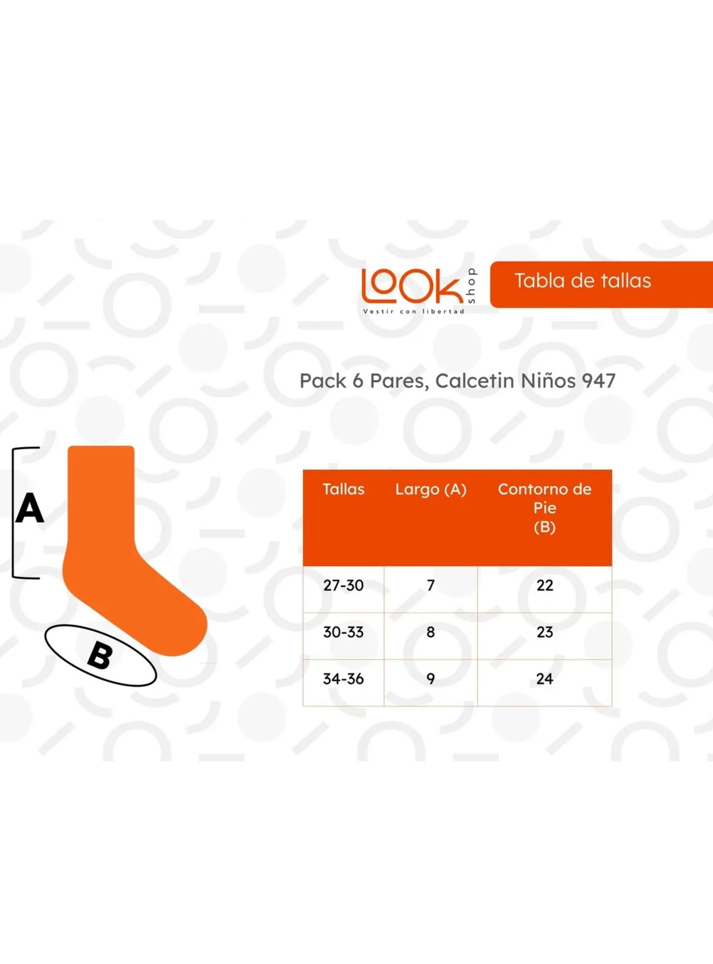 Pack 12 Pares Calceta Lola Algodón. Diseños. 947-9