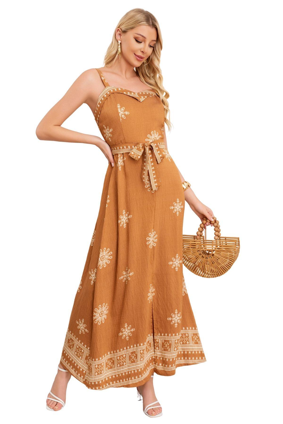 Vestido Largo Primavera Mujer. Diseños Y Colores Con Lazo 3359-2