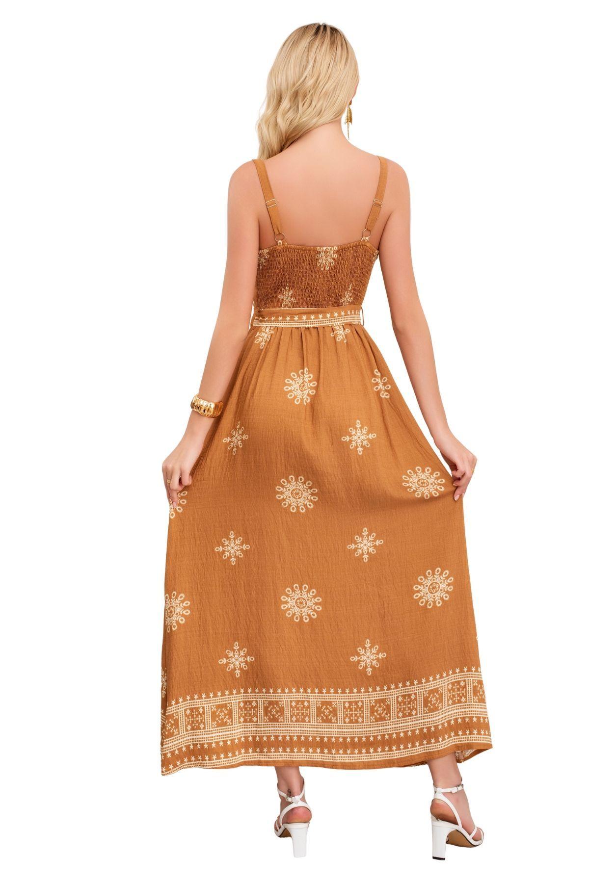 Vestido Largo Primavera Mujer. Diseños Y Colores Con Lazo 3359-3