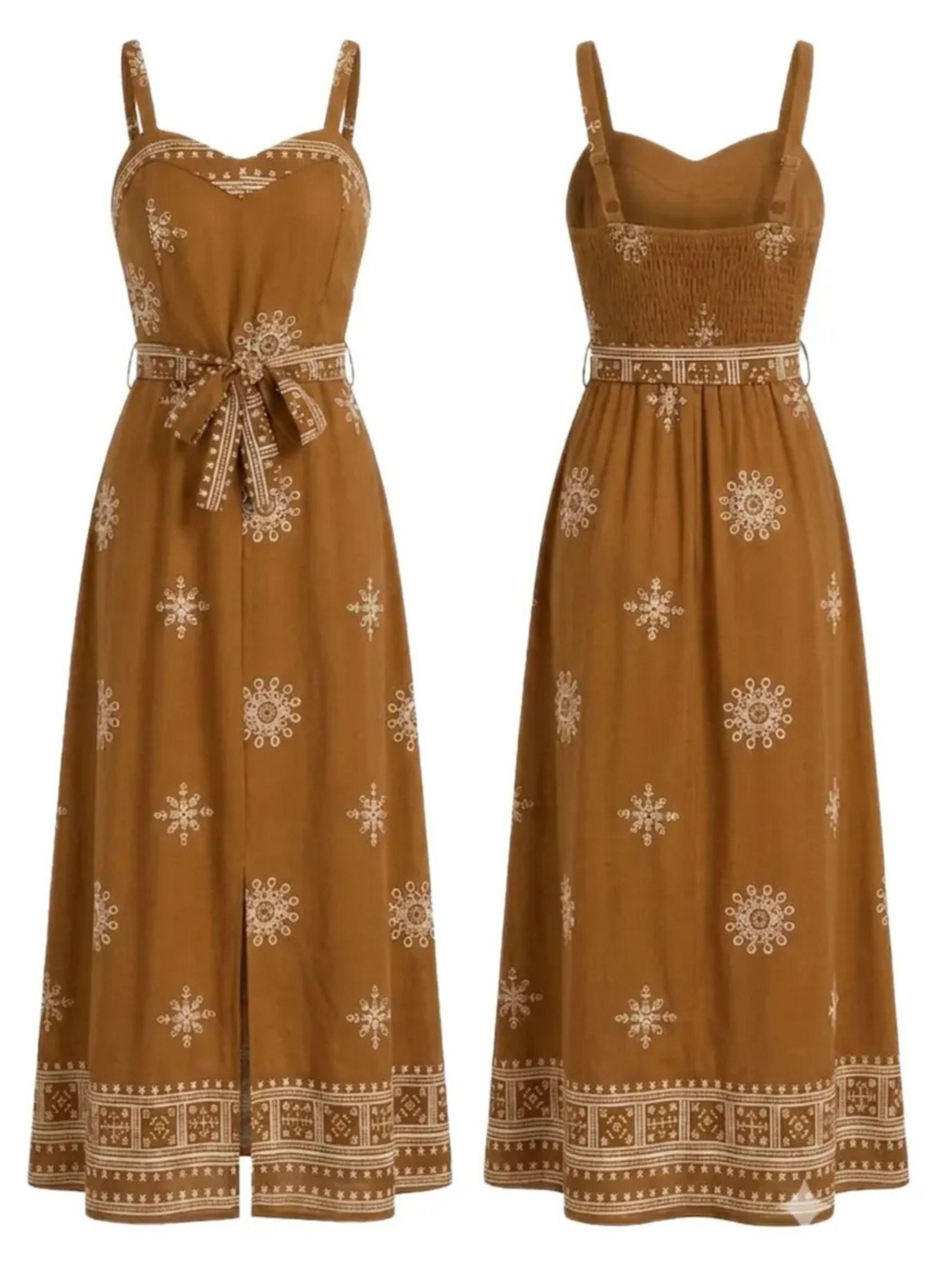 Vestido Largo Primavera Mujer. Diseños Y Colores Con Lazo 3359-5