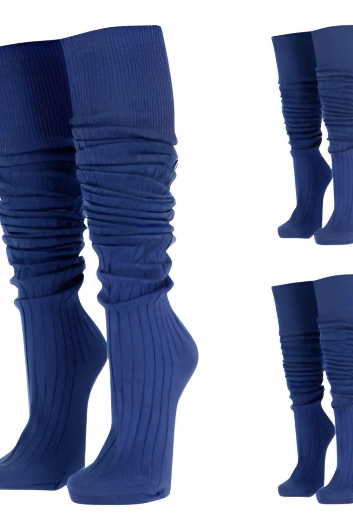 Pack 3 Pares Bucaneras Escolares. Calceta Larga Colores. -1