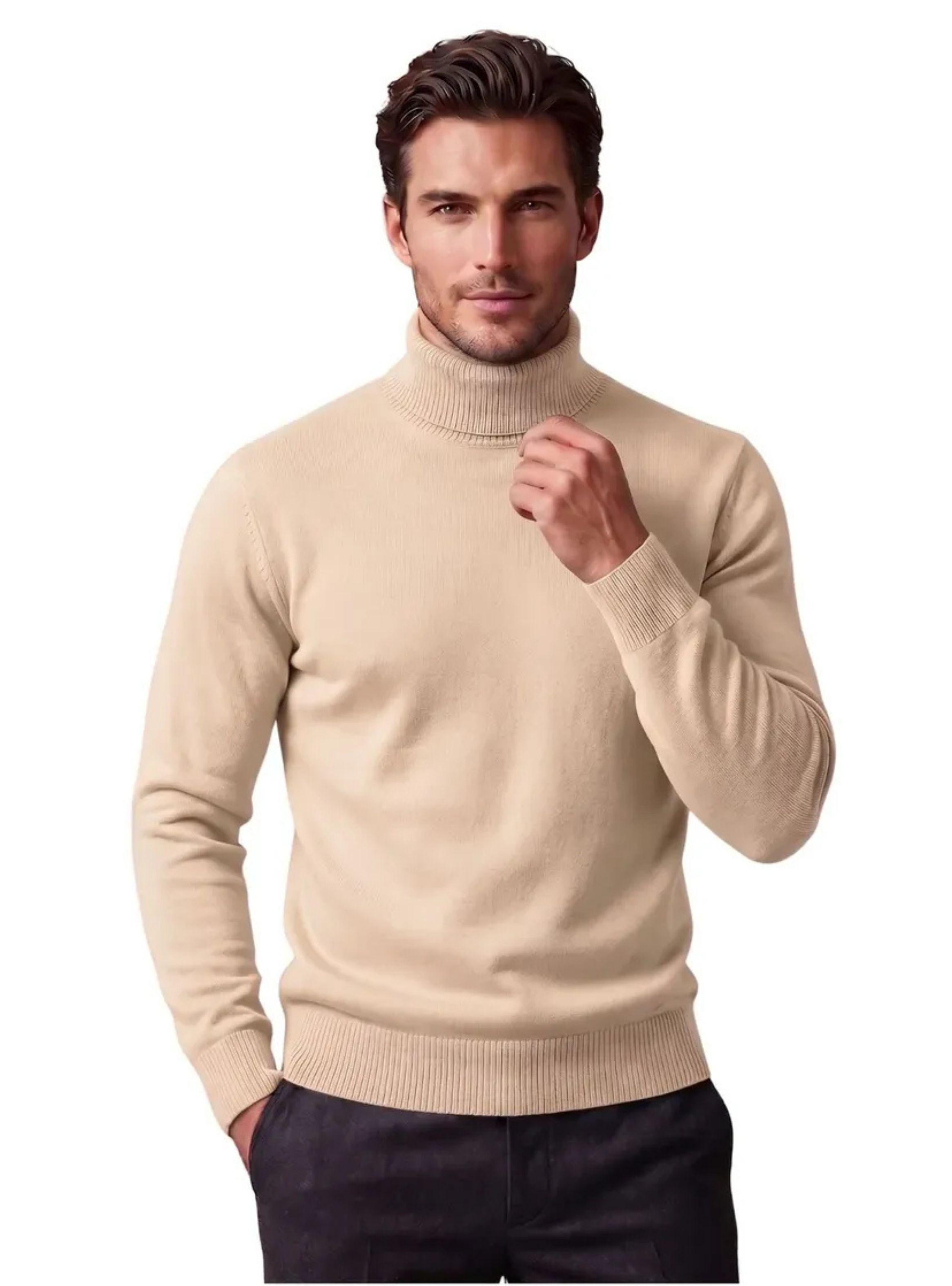 Sweater Tejido Hombre Cuello Subido Beatle Colores 189-0
