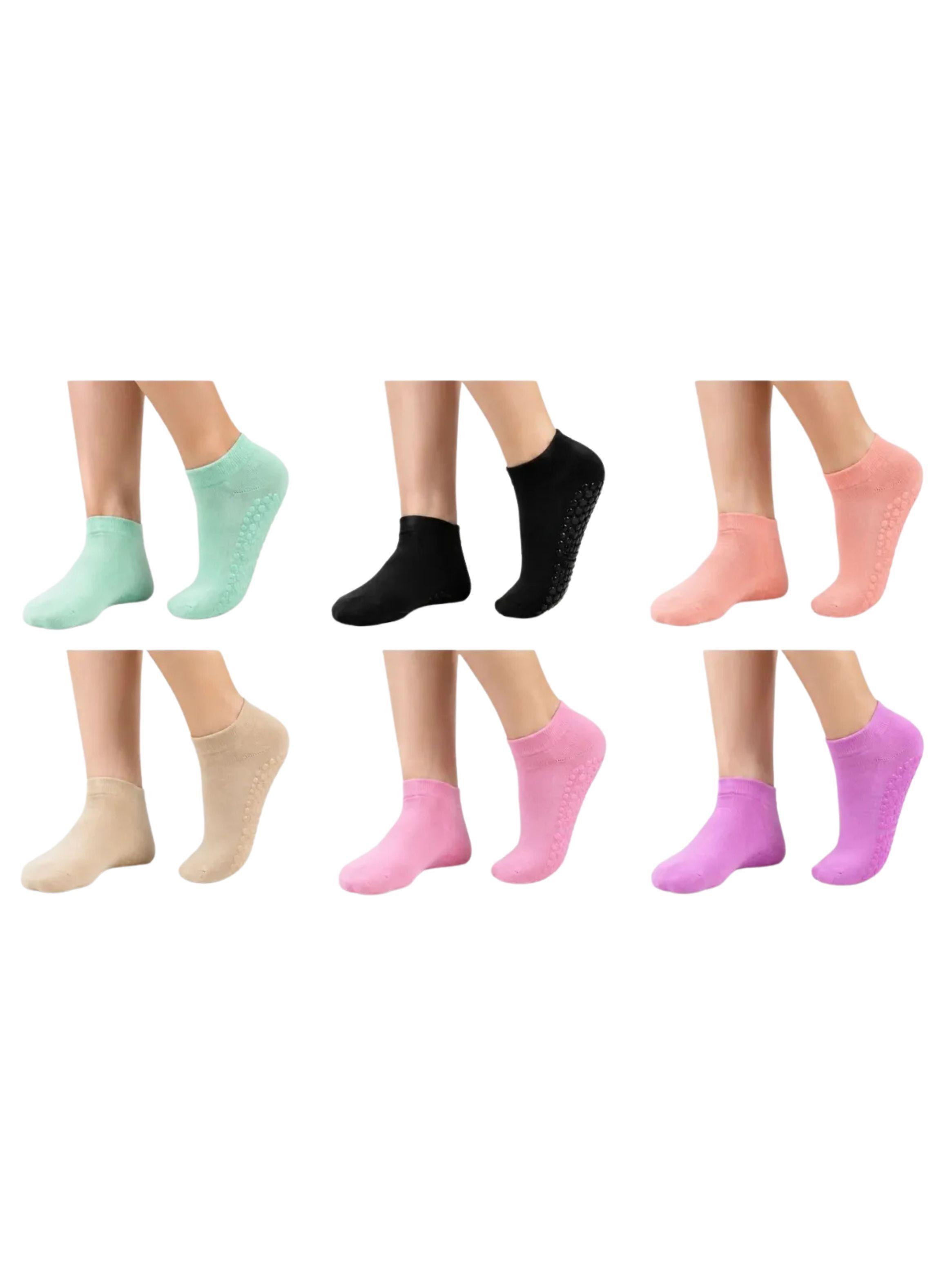Pack 6 Pares Calcetas Mujer Antideslizantes Yoga Pilates Gym 129-0