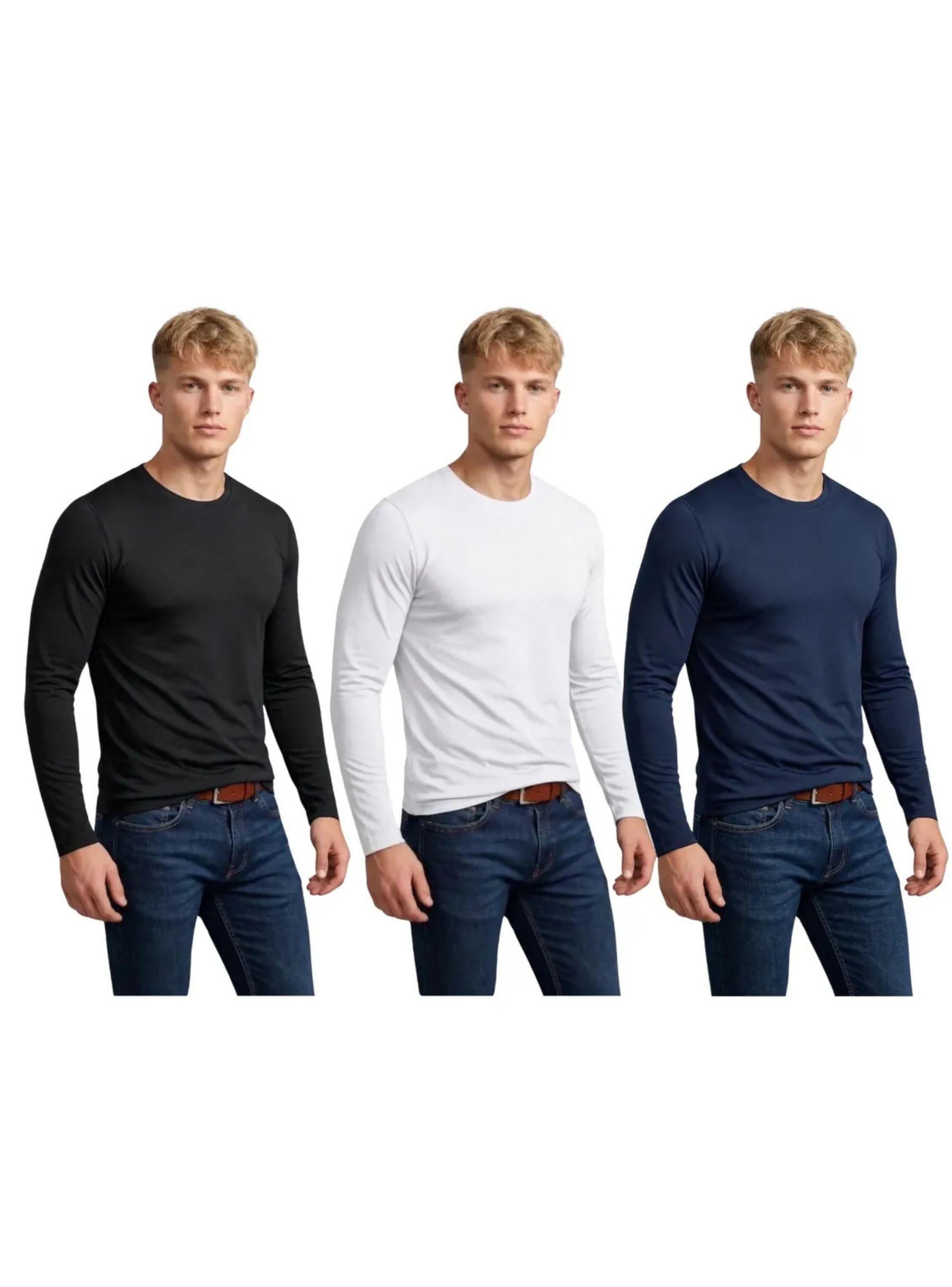Pack 3 Camiseta Polar Manga Larga Hombre y Juvenil Forro Polar 006-0
