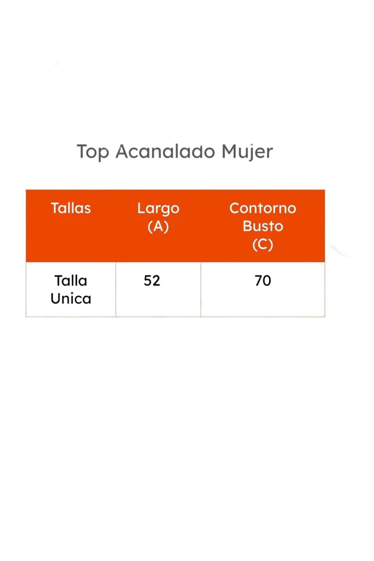 Top Acanalado. Camiseta Sin Mangas Mujer, Polera Básica. 001-6