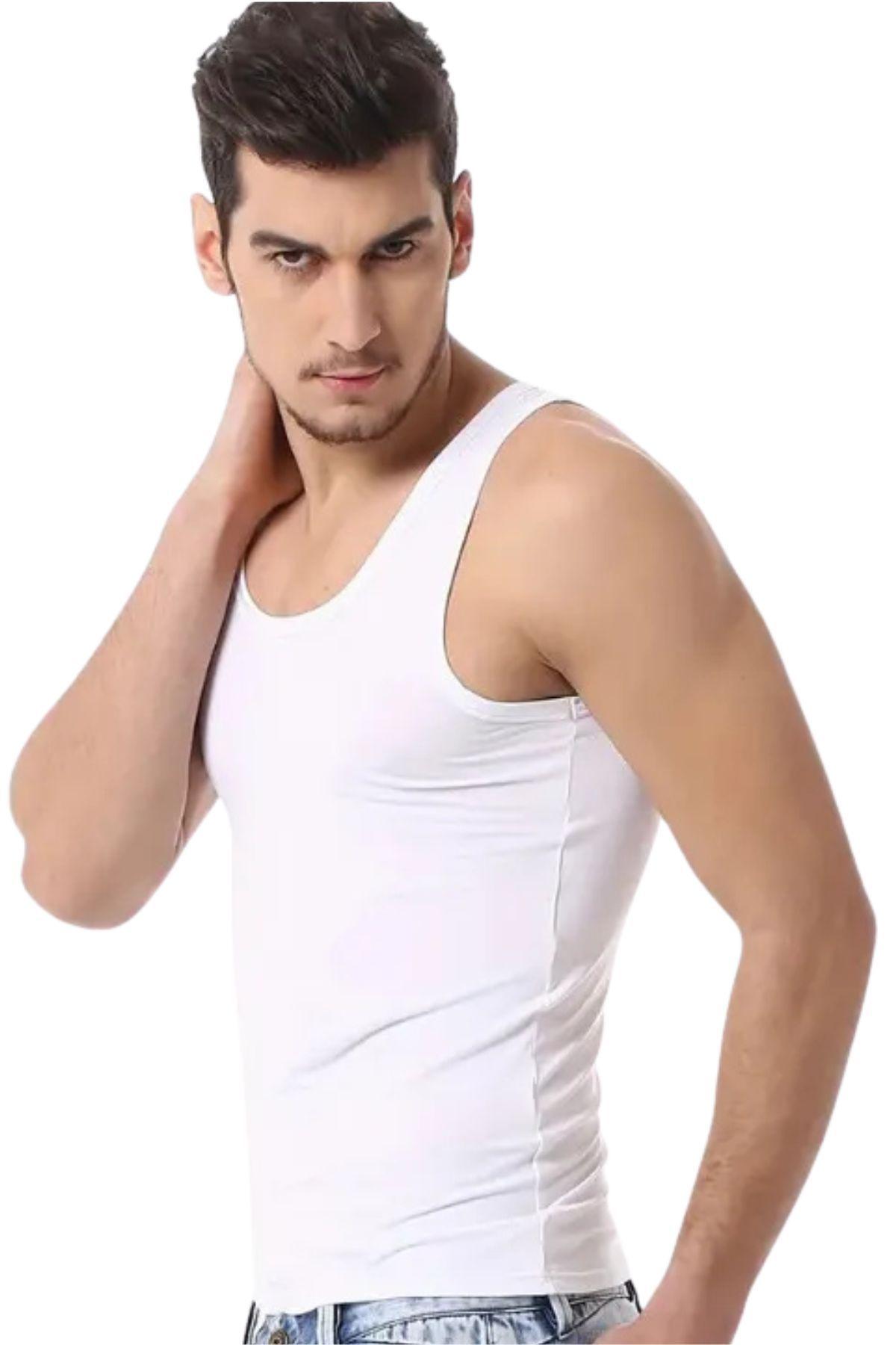Camiseta Sin Manga Algodón, Negra, Gris Blanco. Adulto 045-2