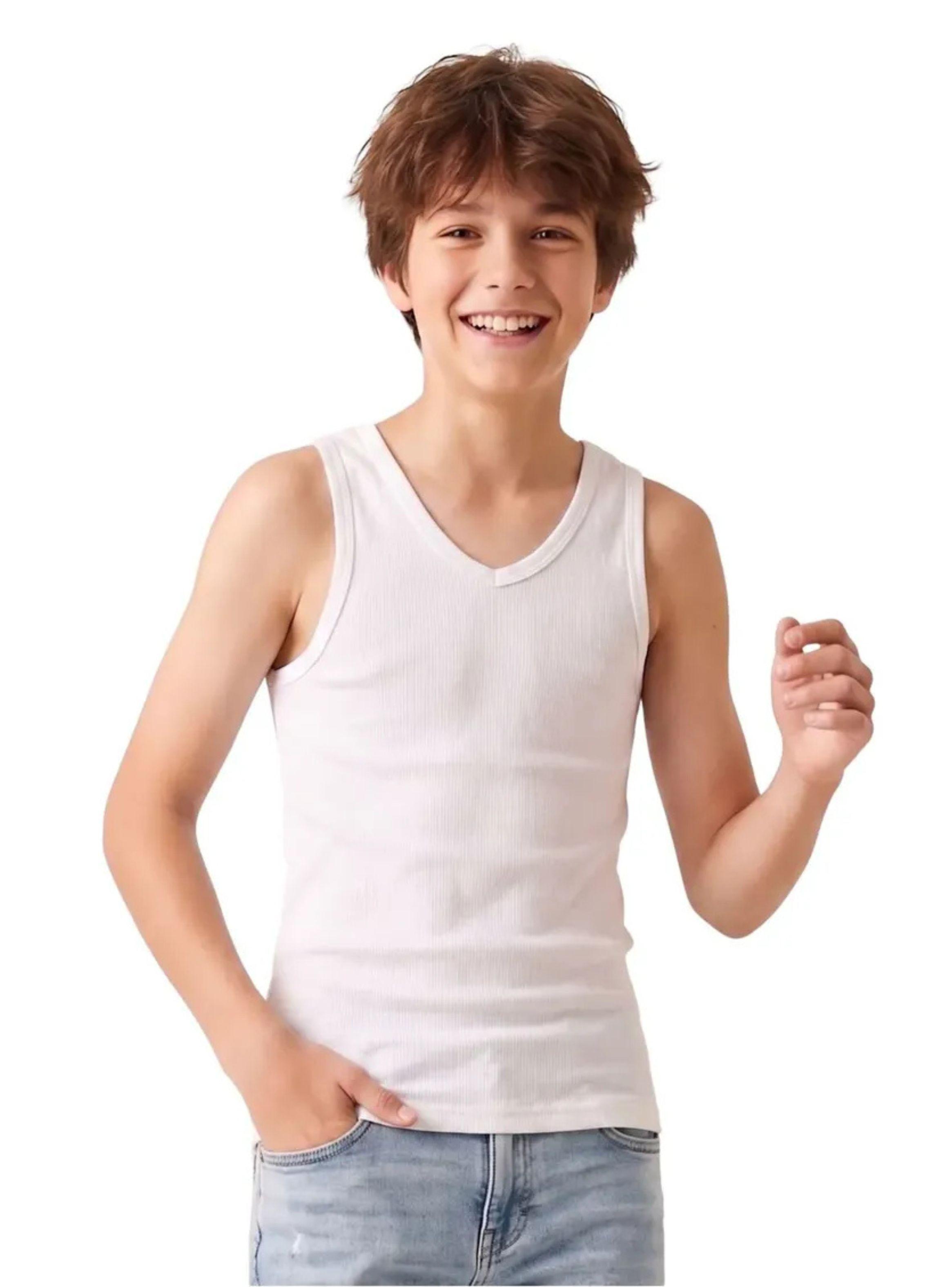 Camiseta Sin Manga Algodón, Negra, Gris Blanco. Adulto 045-1
