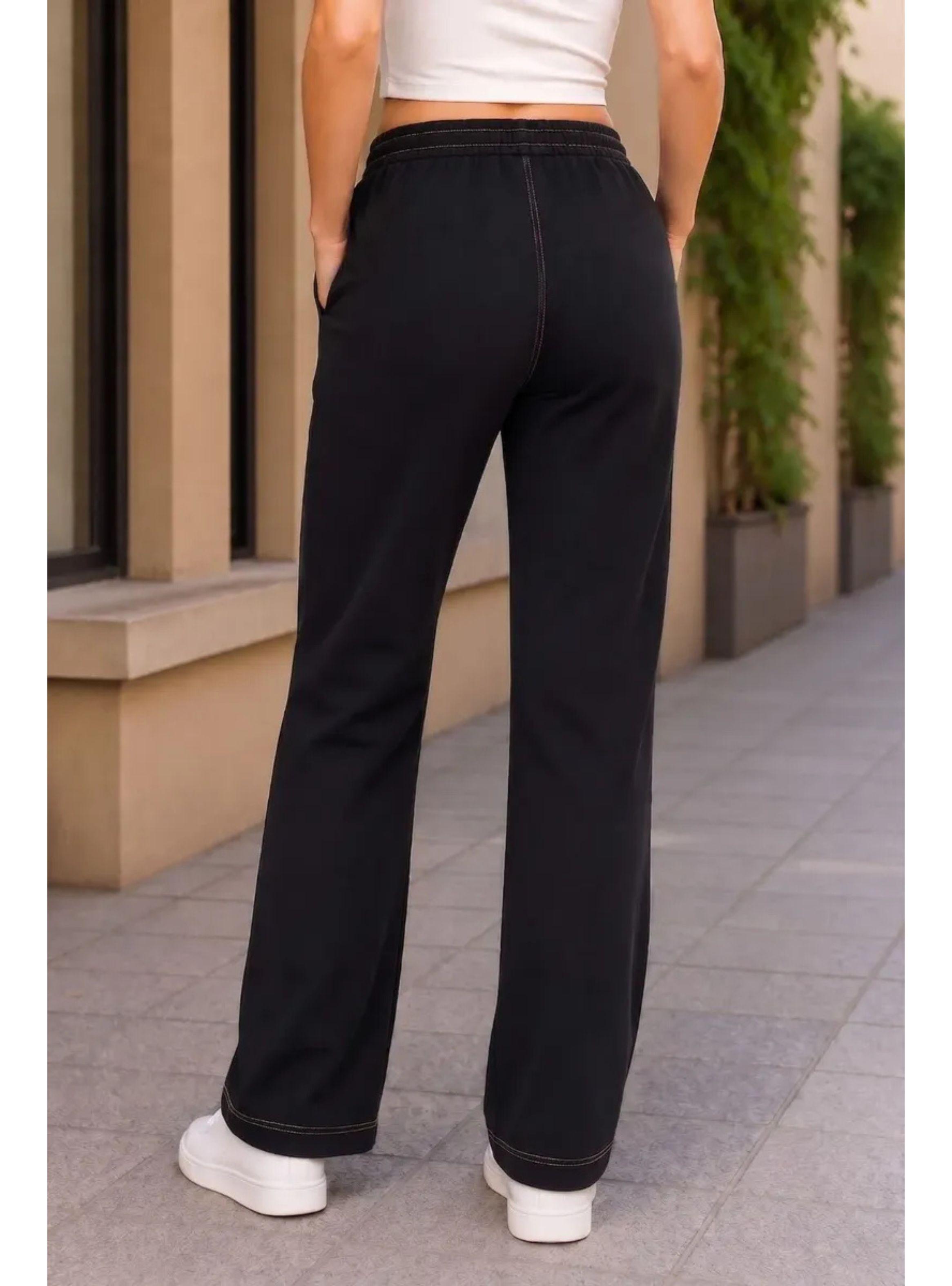 Pantalón Mujer Recto Tiro Alto Wide Colores 7001-3