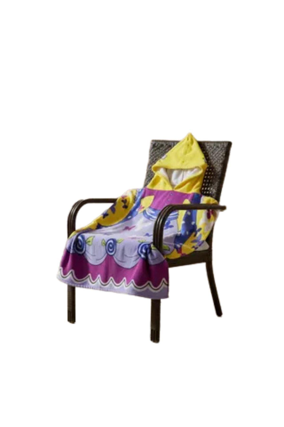 Toalla Playa Piscina Niño, Niña Capucha Diseños Princesa Lila-3