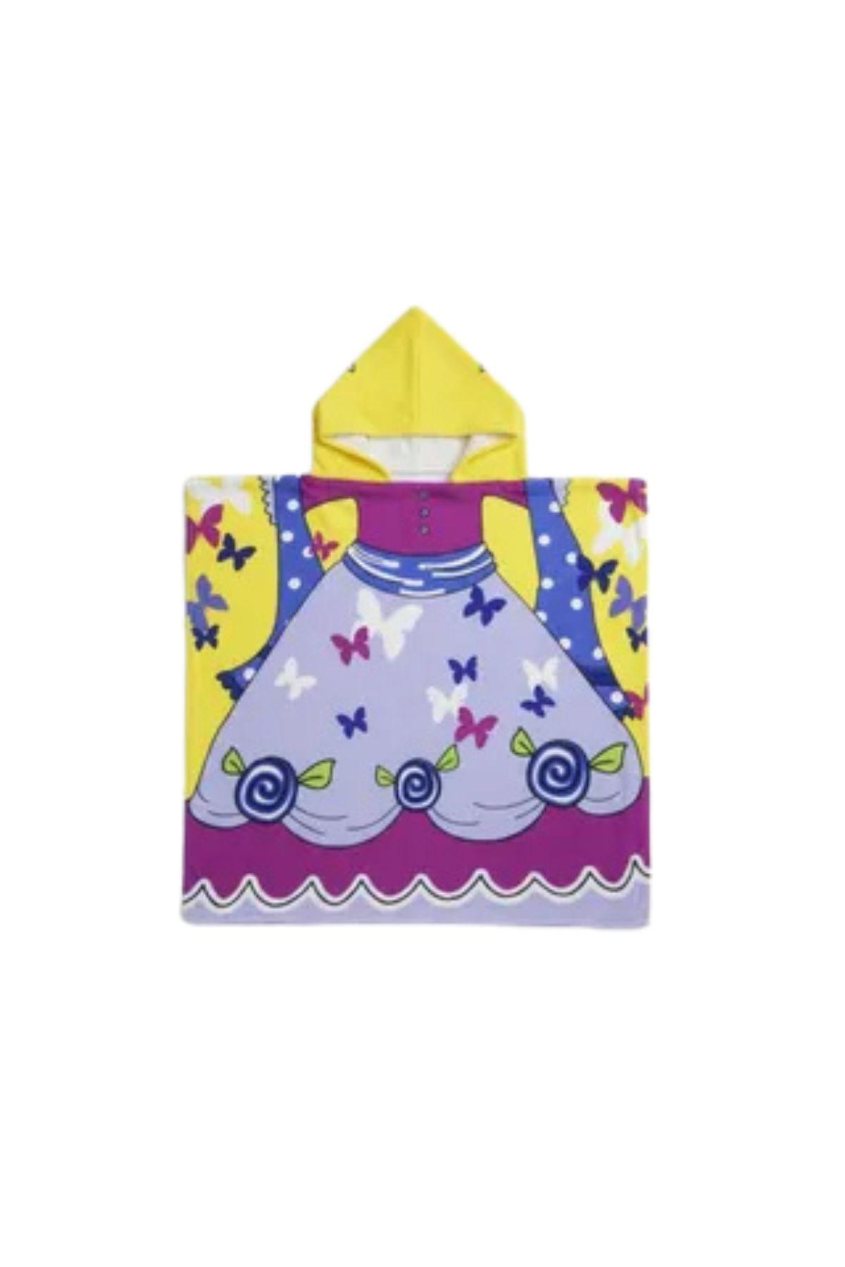 Toalla Playa Piscina Niño, Niña Capucha Diseños Princesa Lila-4