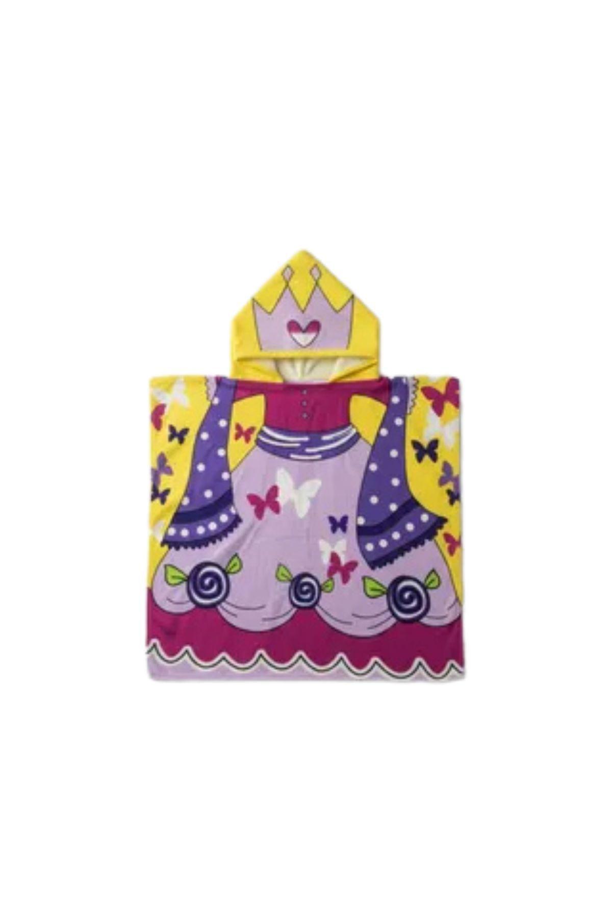 Toalla Playa Piscina Niño, Niña Capucha Diseños Princesa Lila-5