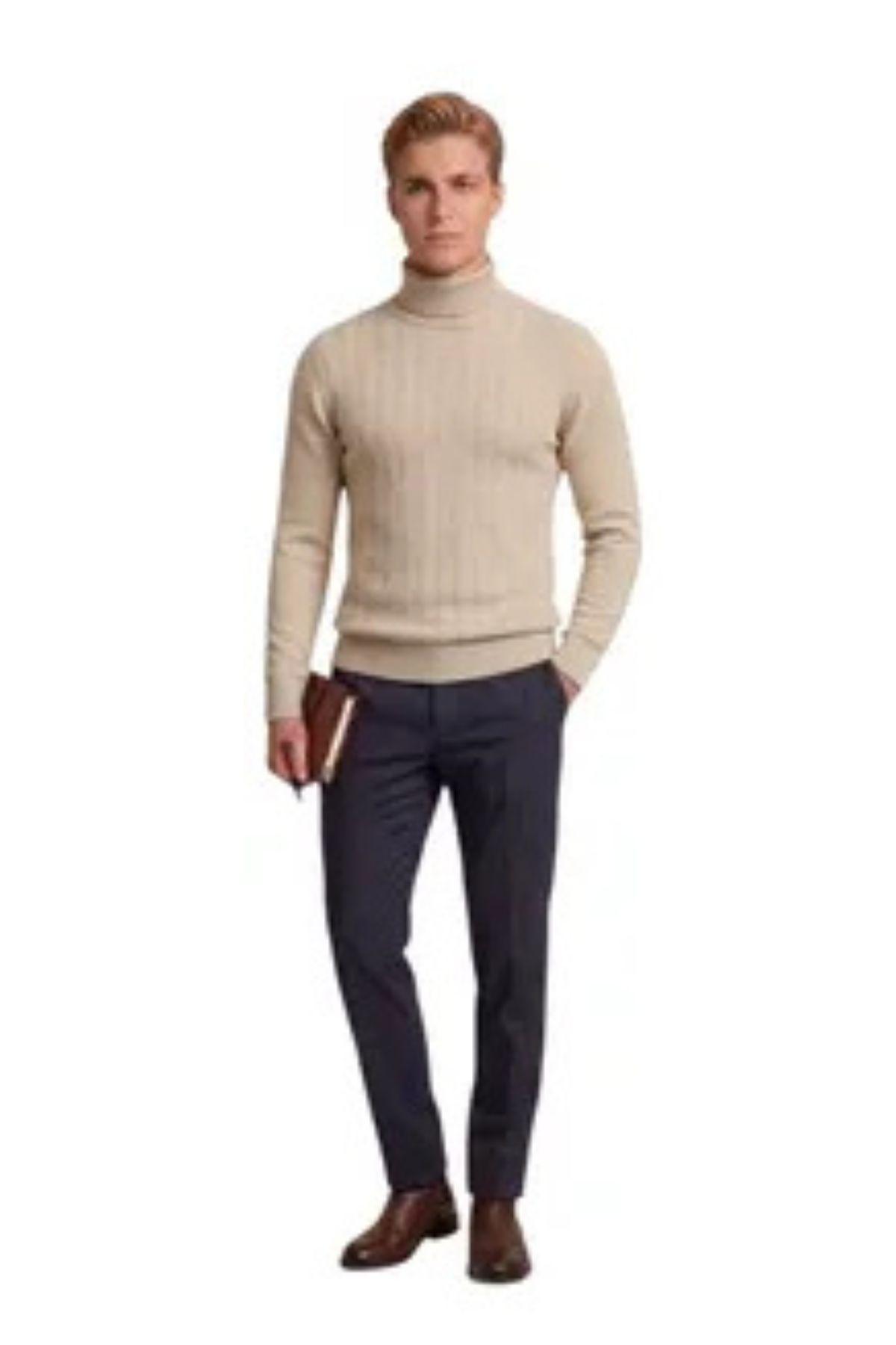 Sweater Tejido Hombre Cuello Subido Beatle 108-3