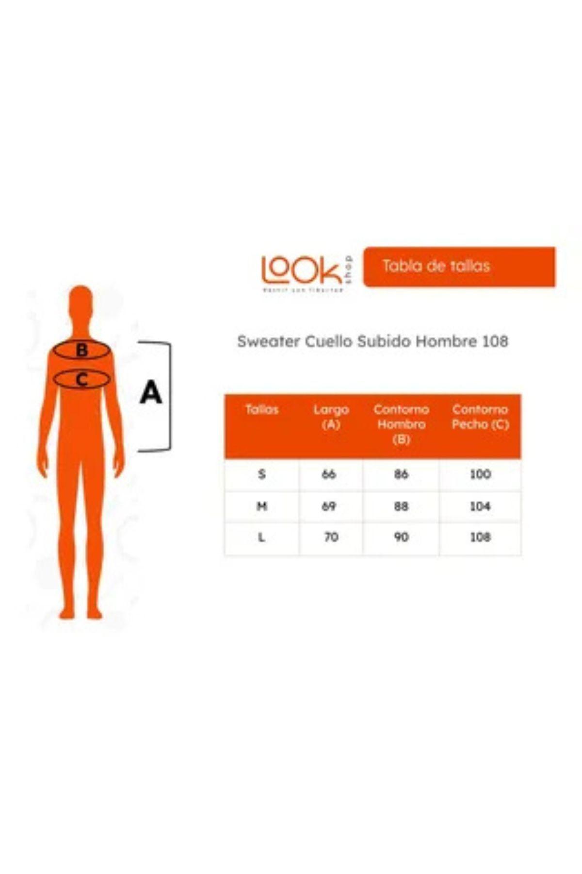 Sweater Tejido Hombre Cuello Subido Beatle 108-5