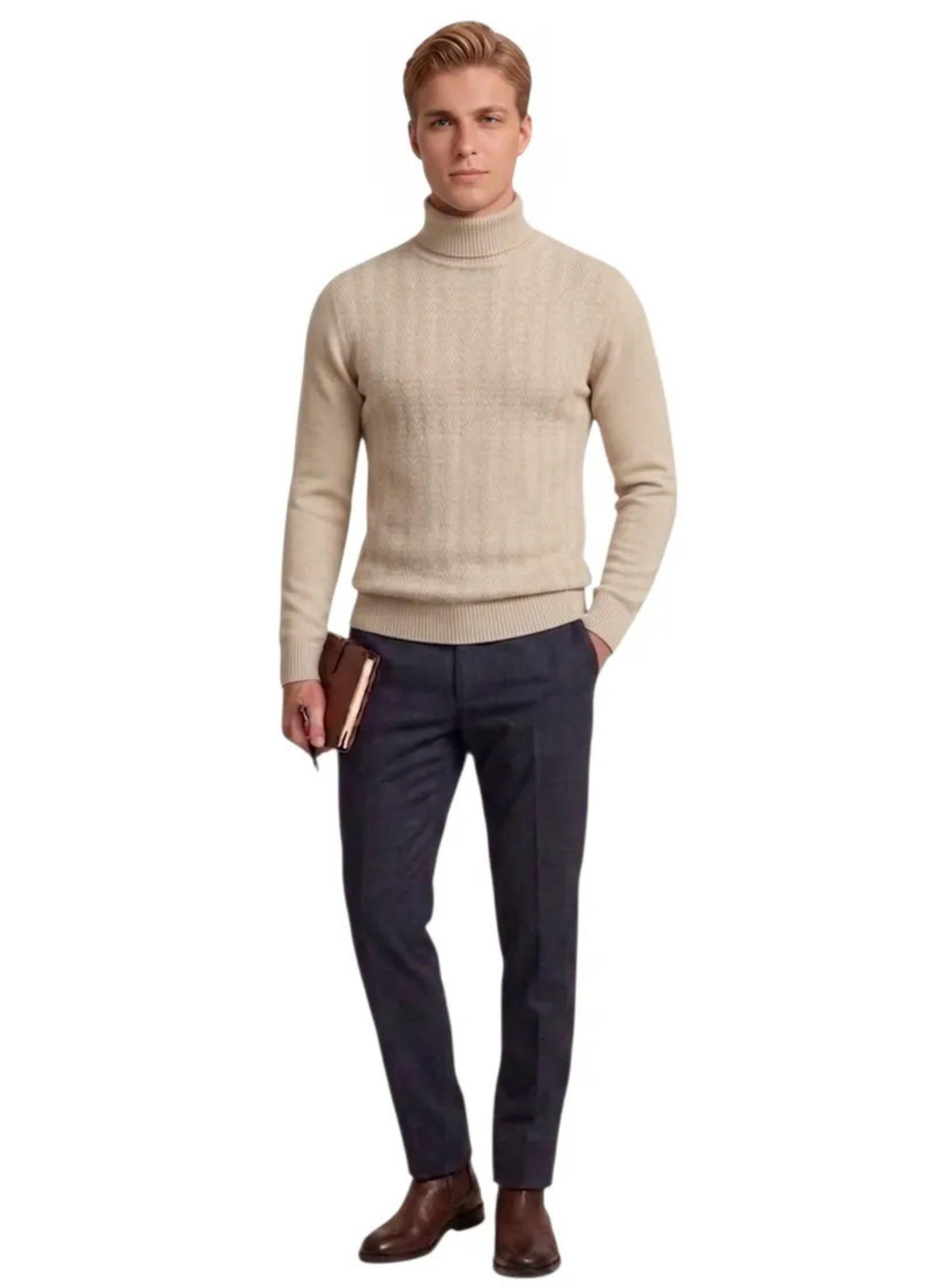 Sweater Tejido Hombre Cuello Subido Beatle 108-2