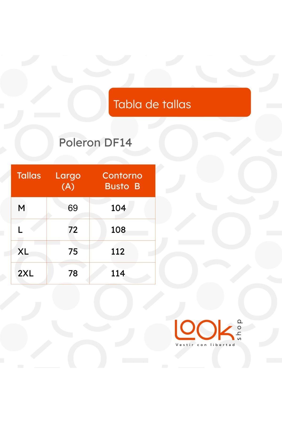 Polerón Unisex Cuello Redondo.  Polerón Cuello Polo DF14-3