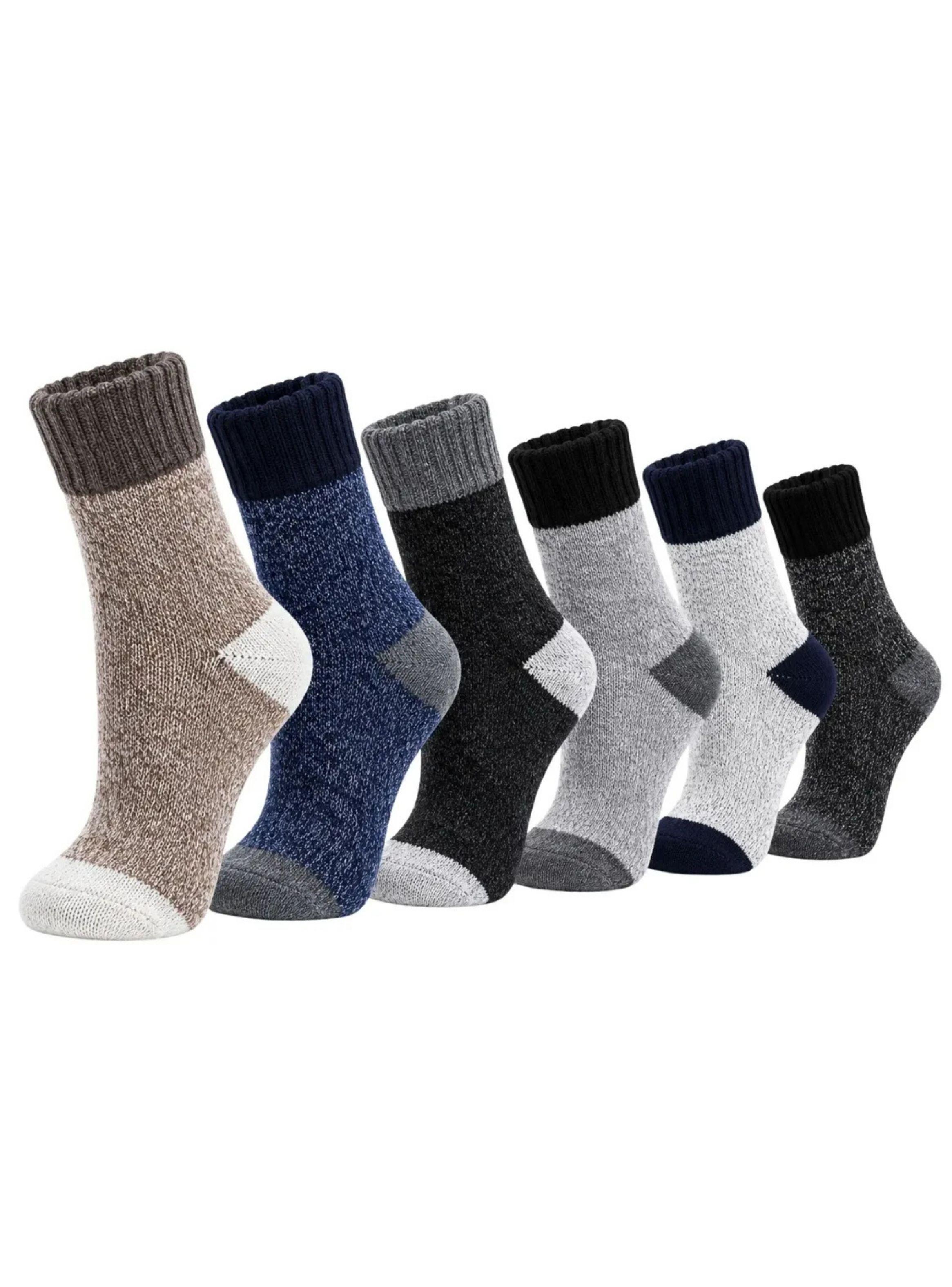 Pack 6 Pares Calcetines De Lana Térmicos Gruesos Invierno 2142-0