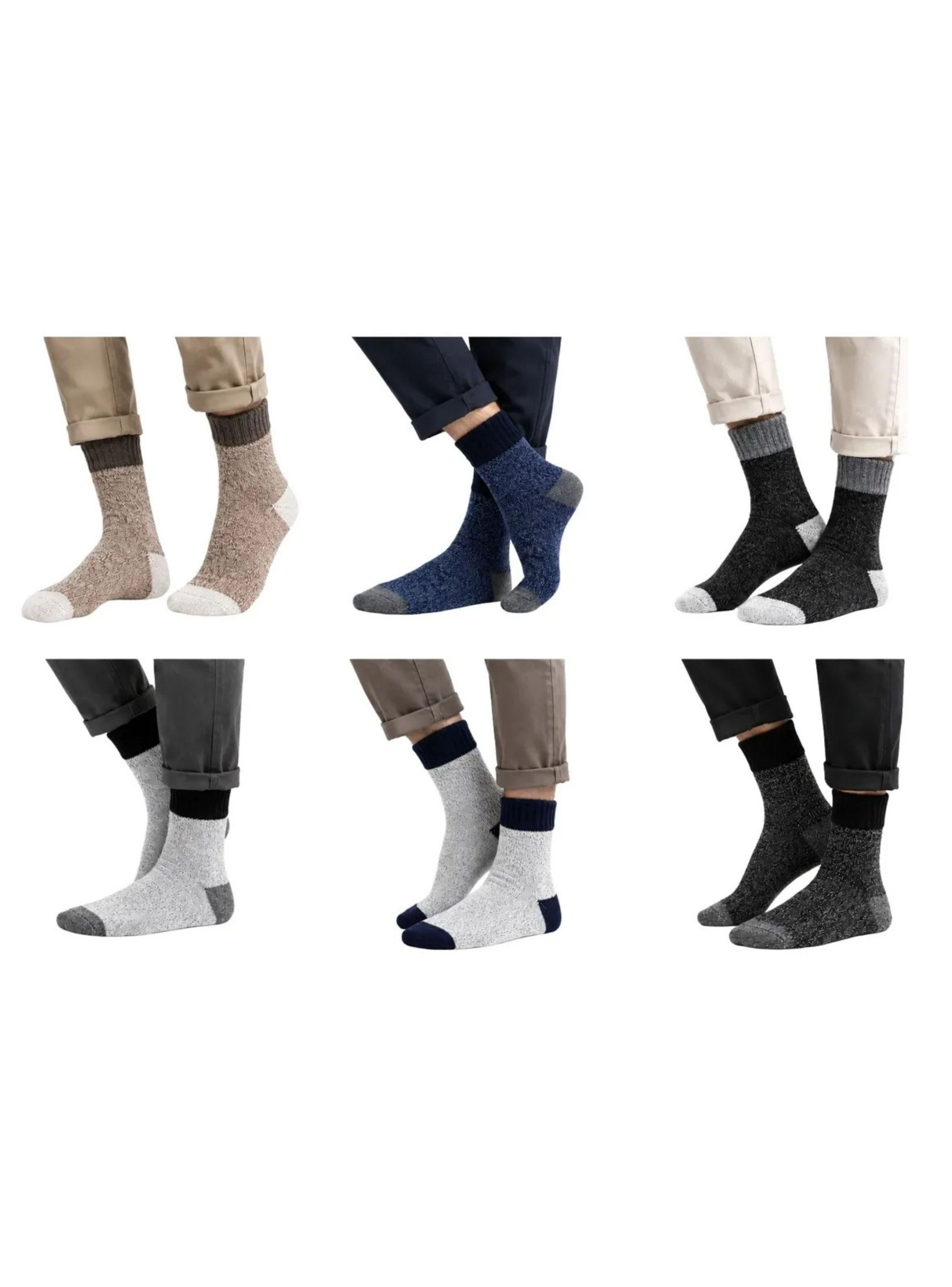 Pack 6 Pares Calcetines De Lana Térmicos Gruesos Invierno 2142-4
