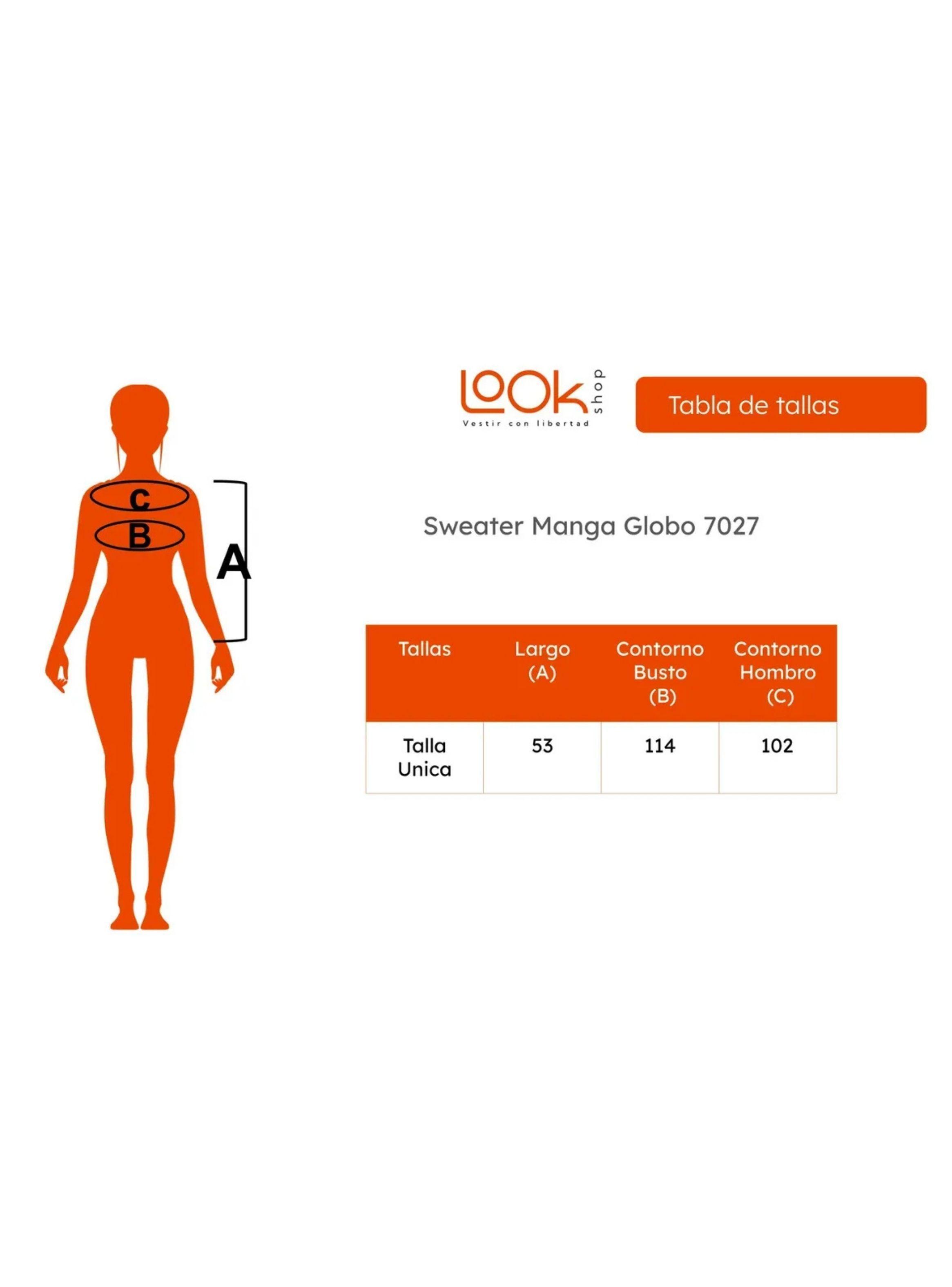 Sweater Mujer Manga Globo Acanalado Colores Variedades 7027-6
