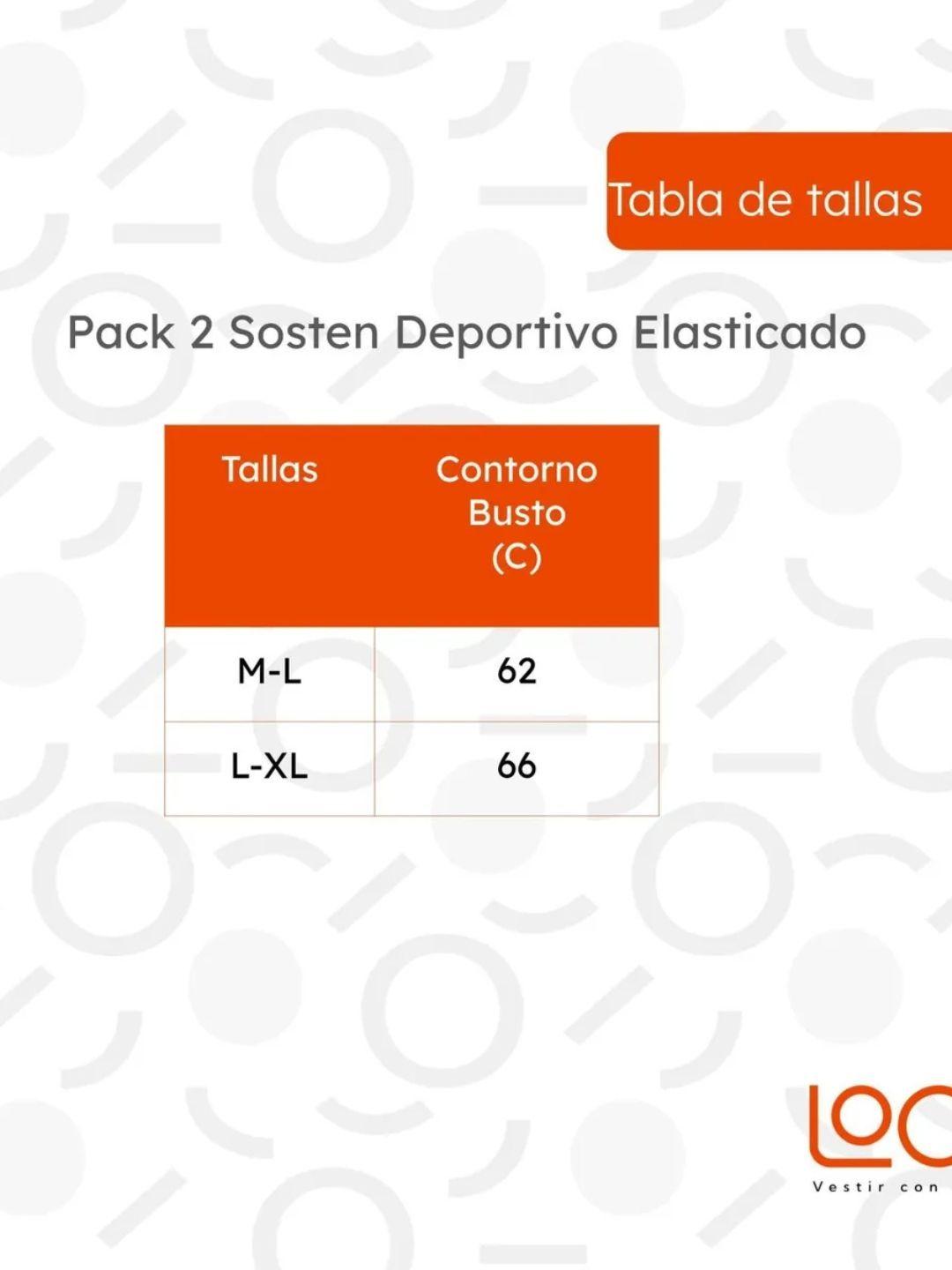 Pack 2 Sostén Deportivo Elasticado Mujer. Peto Sujetador 538-5