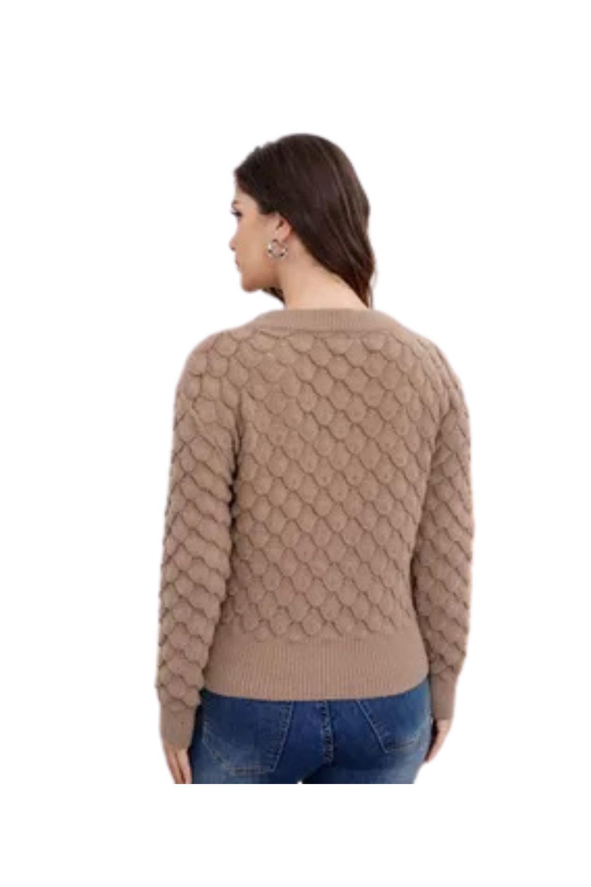 Sweater Mujer Tejido Premium Cuello Redondo Lana 7021-4
