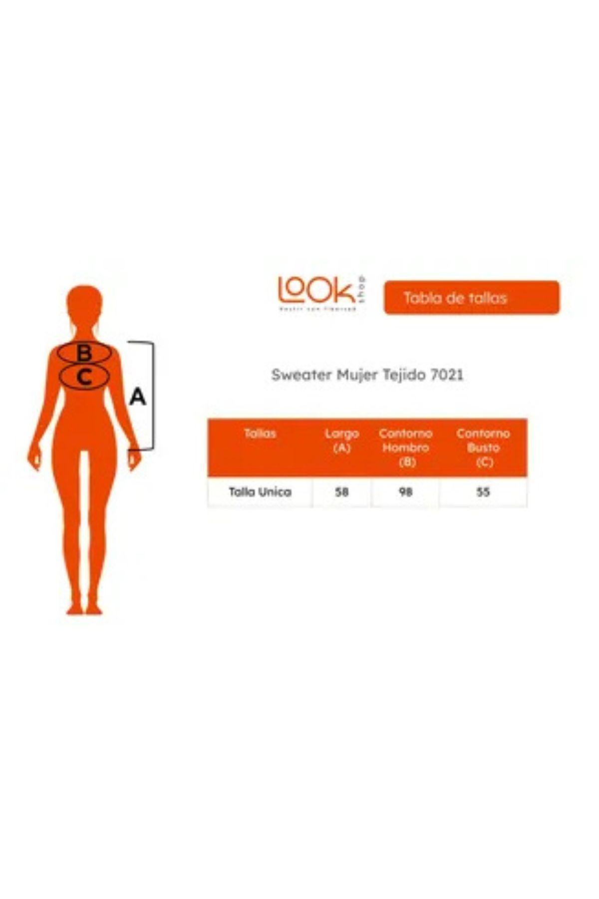 Sweater Mujer Tejido Premium Cuello Redondo Lana 7021-5