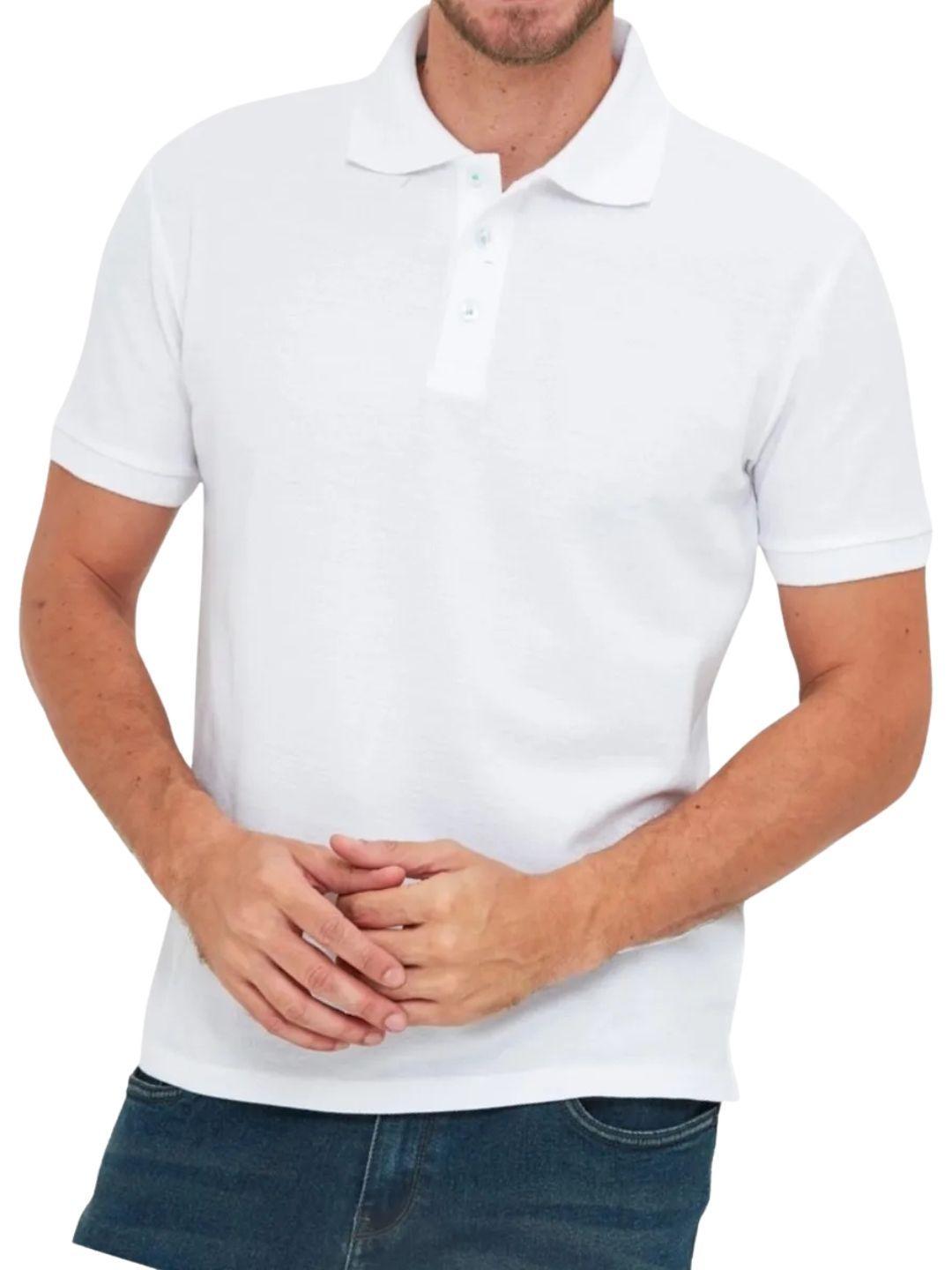Polera Piqué Hombre Premium Textura Suave. 3 Botones Uv .m16 001-0