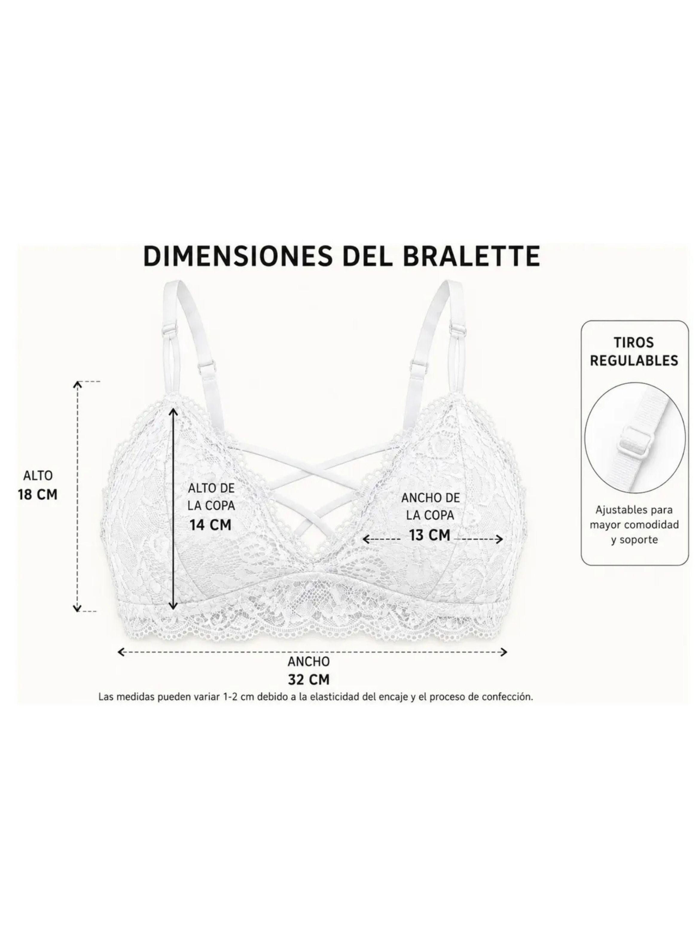 Bralet Top Elasticado Mujer Sostén Peto Sujetador Encaje 600-6