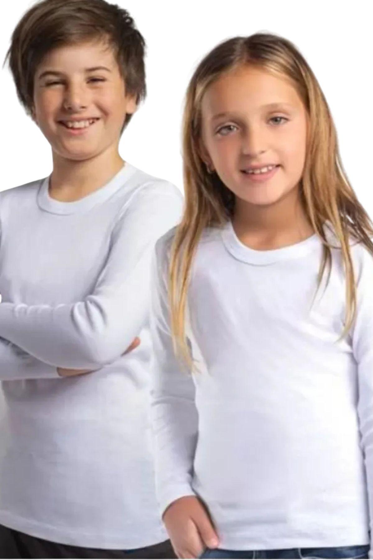 Camiseta Manga Larga Algodón, Blanco. Niño Y Juvenil 808-3