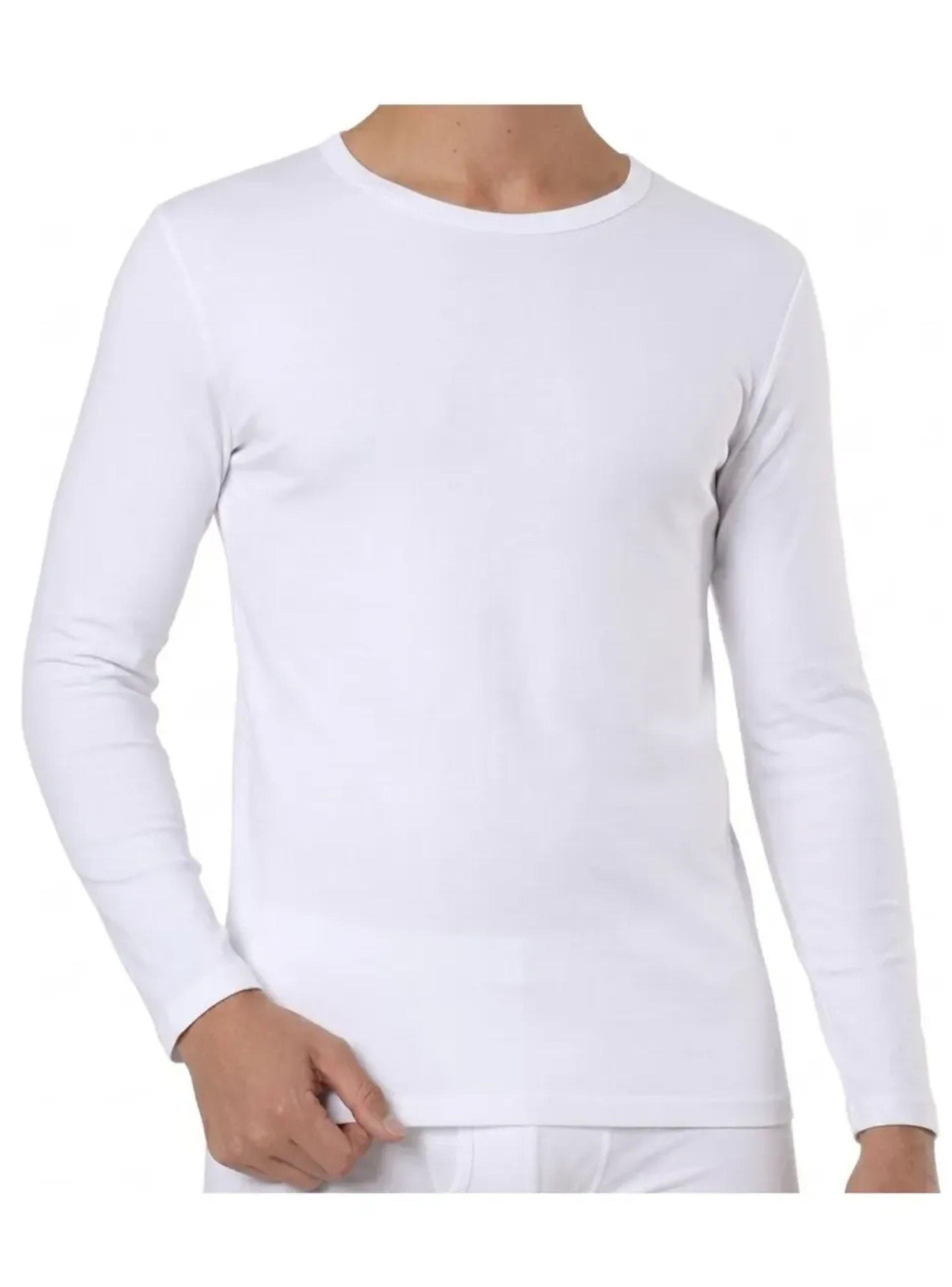 Camiseta Manga Larga Algodón, Blanco. Niño Y Juvenil 808-2
