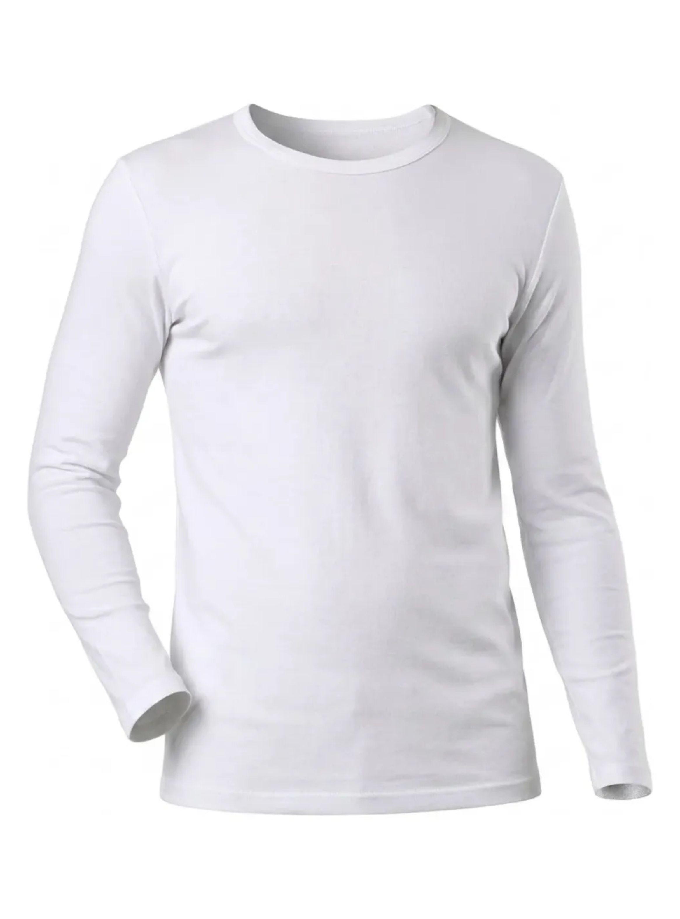 Camiseta Manga Larga Algodón, Blanco. Niño Y Juvenil 808-4