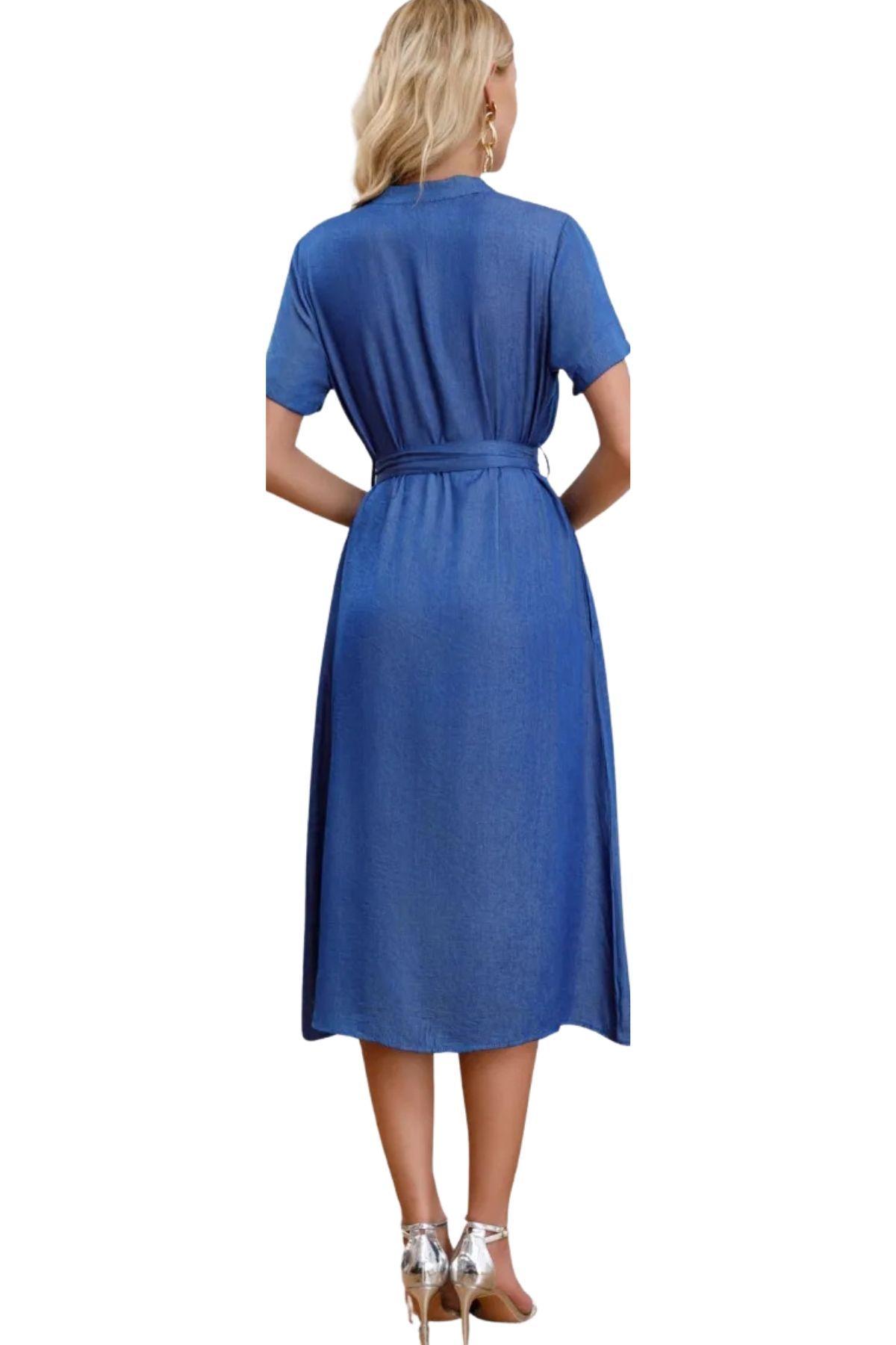 Vestido Largo Primavera Mujer Liso. Tipo Jeans 3323-2