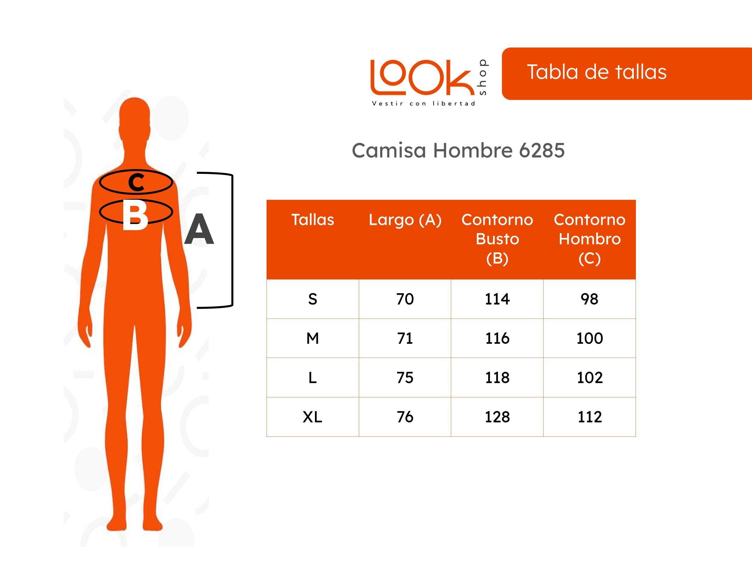Camisa Hombre Algodón Slim Fit, Verano Cuello Mao, Botones 6285-4