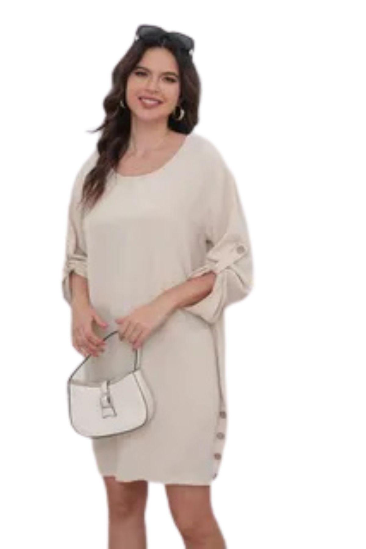 Vestido Corto Mujer Algodón. Caída Liviana. Colores Lisos 0071-2