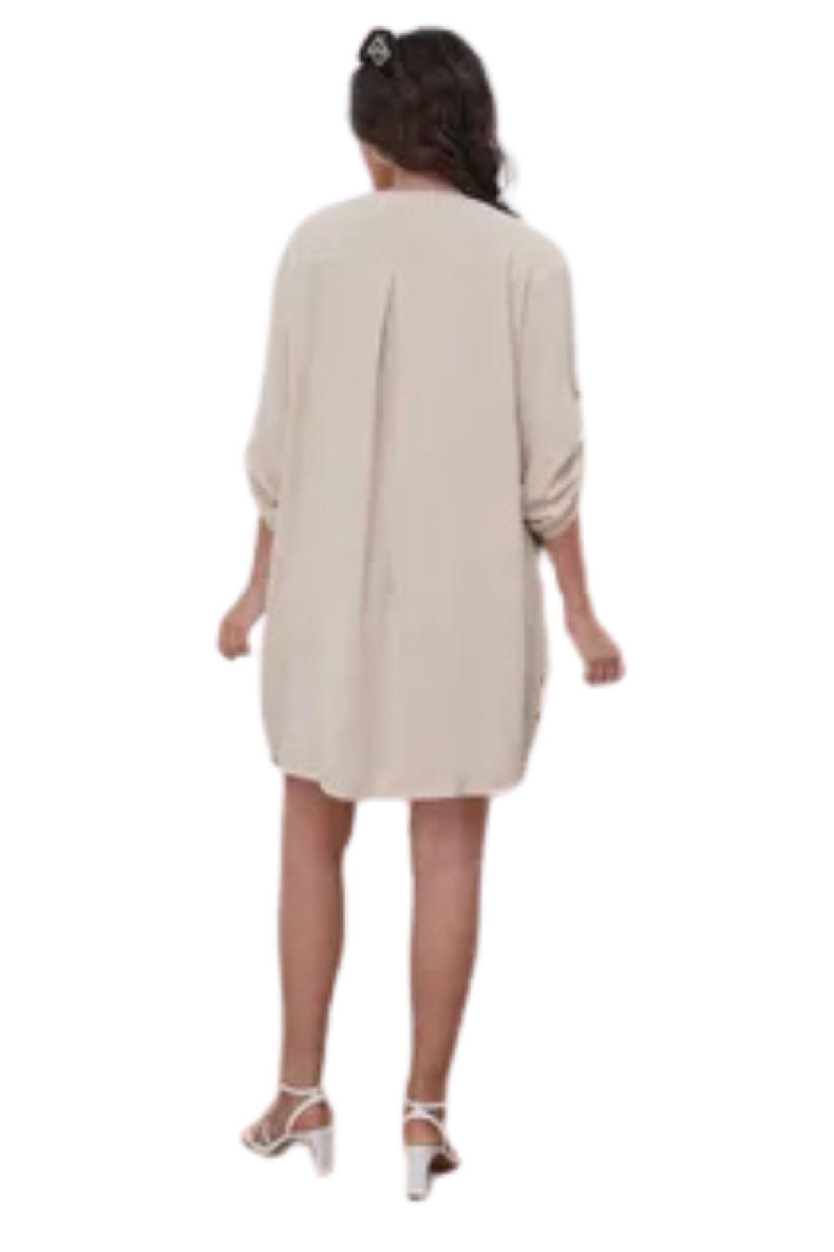 Vestido Corto Mujer Algodón. Caída Liviana. Colores Lisos 0071-4