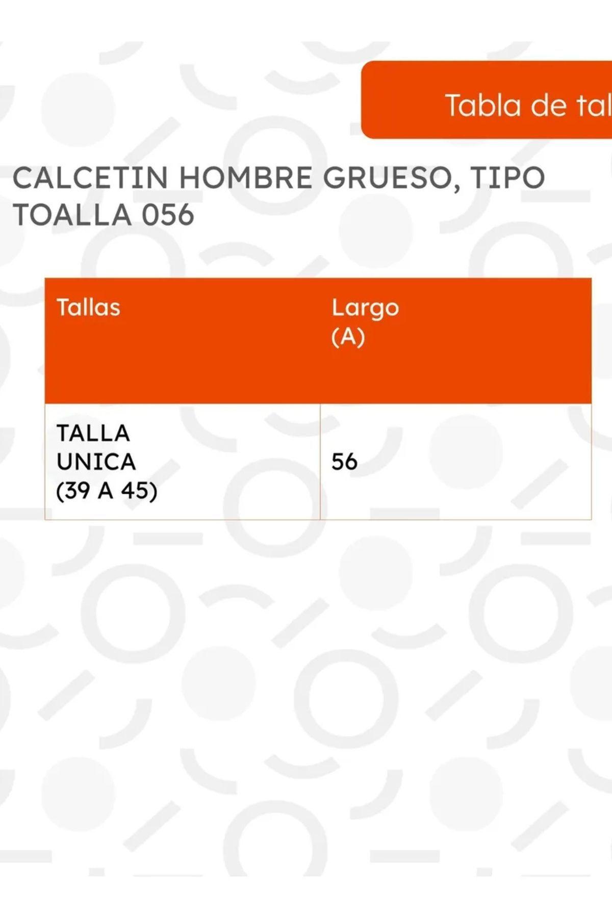 Pack 6 Pares Calcetín Hombre Grueso, Largo Tipo Toalla. 056-4
