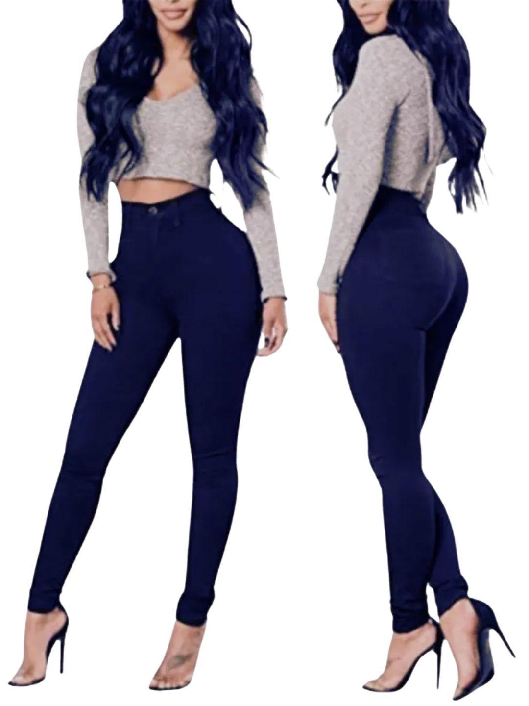 Leggins Tela Jeans Pantalón Elasticado Calza Lindo Calce. 48-1