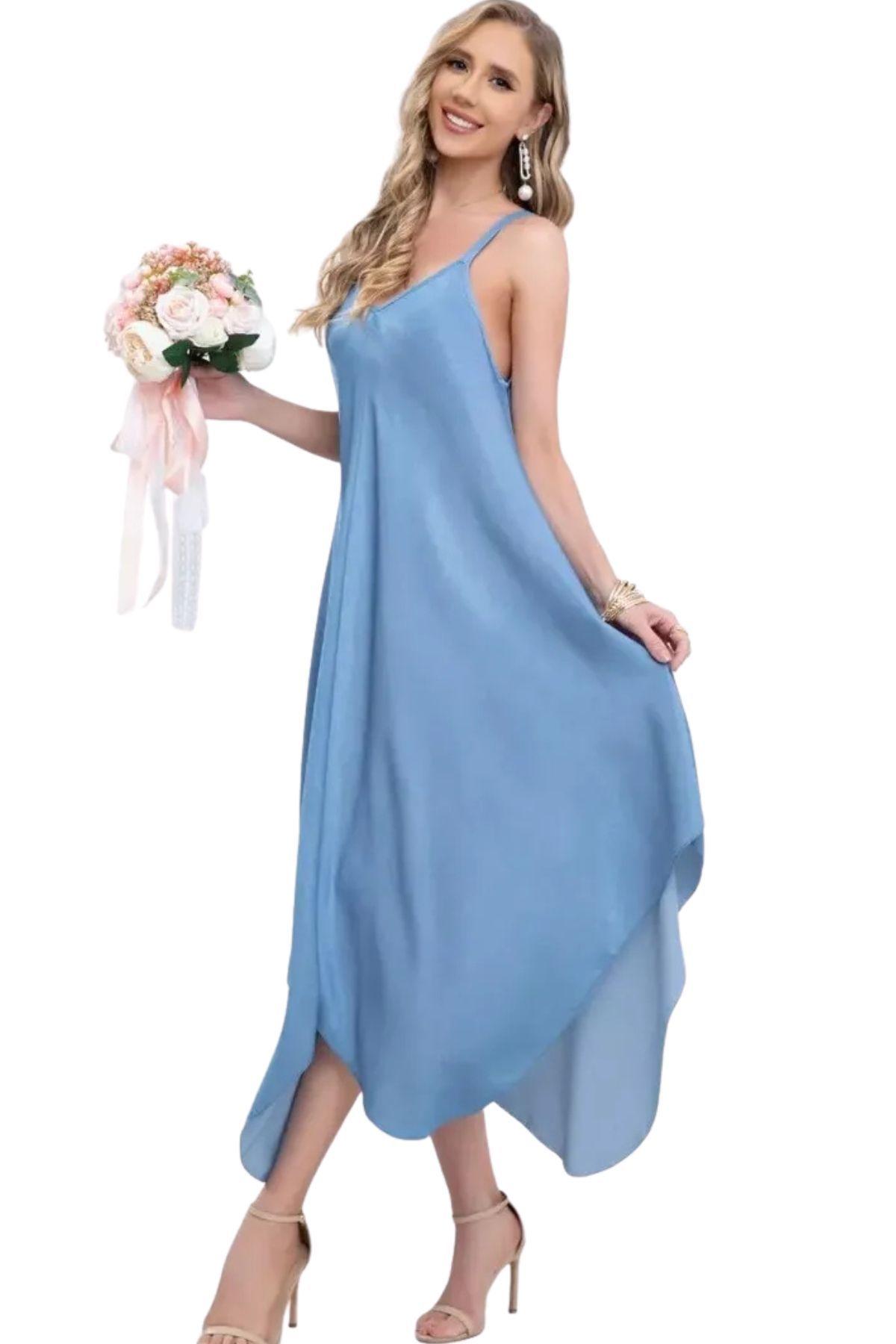 Vestido Largo Asimétrico Verano, Maxi Vestido. Premium 305-3