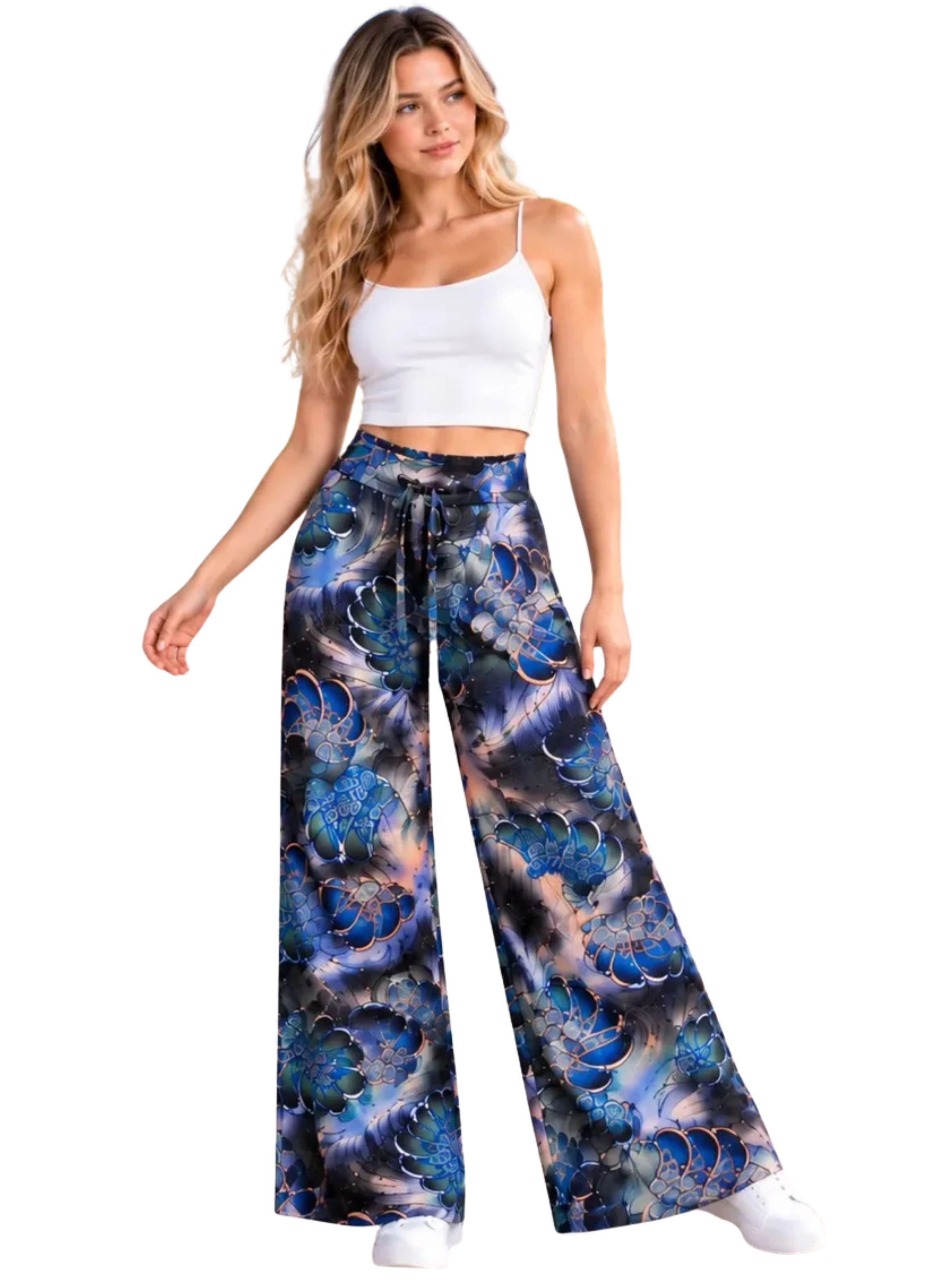 Pantalón Palazzo Mujer. Algodón Estampado. Primavera. 734-0
