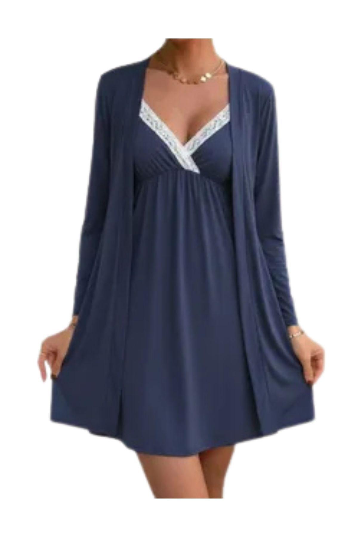 Conjunto Camisa Dormir Más Bata Mujer. Calidad Premium 263-2