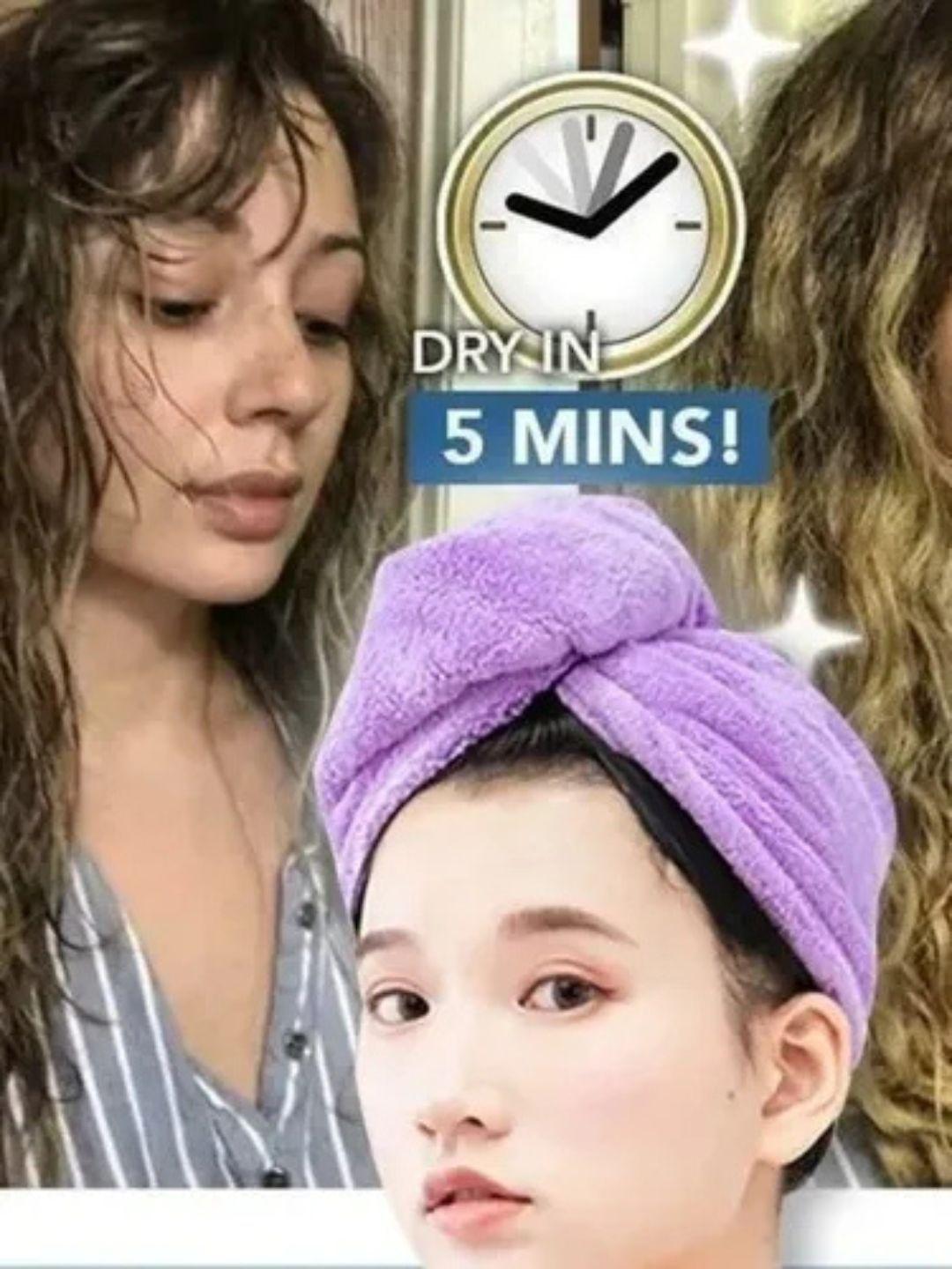 Toalla Gorro Turbante Microfibra Seca Pelo Para Cabello-5