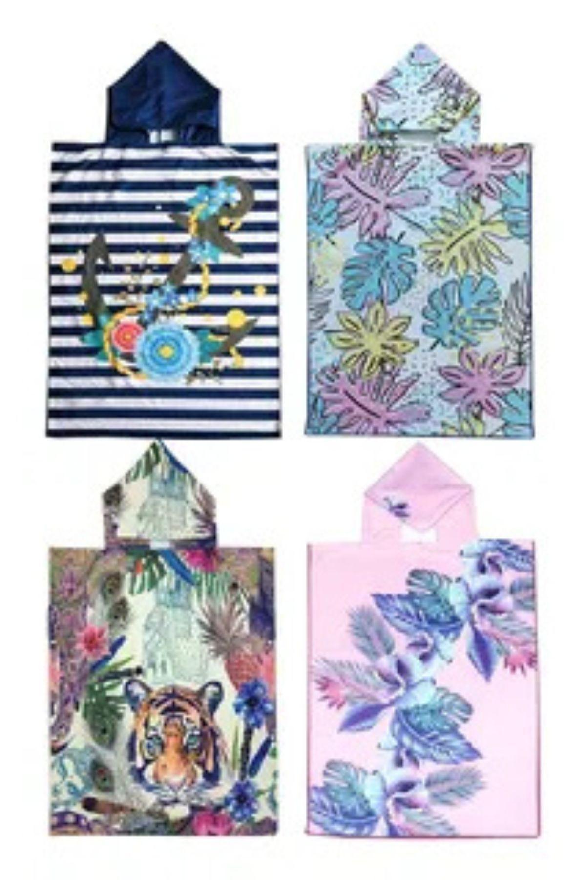 Toalla De Playa Y De Baño Con Capucha, Secado Rápido Rosado 380-5