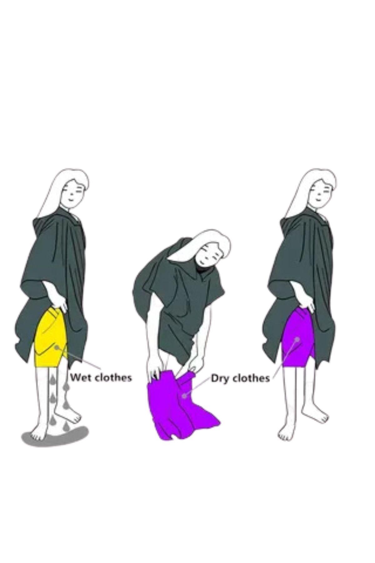 Toalla De Playa Y De Baño Con Capucha, Secado Rápido Rosado 380-6