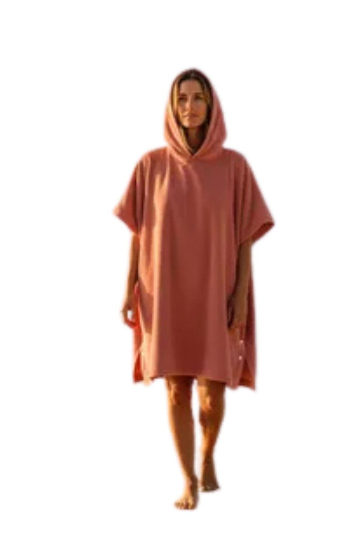 Toalla De Playa Y De Baño Con Capucha, Secado Rápido Rosado 380-3