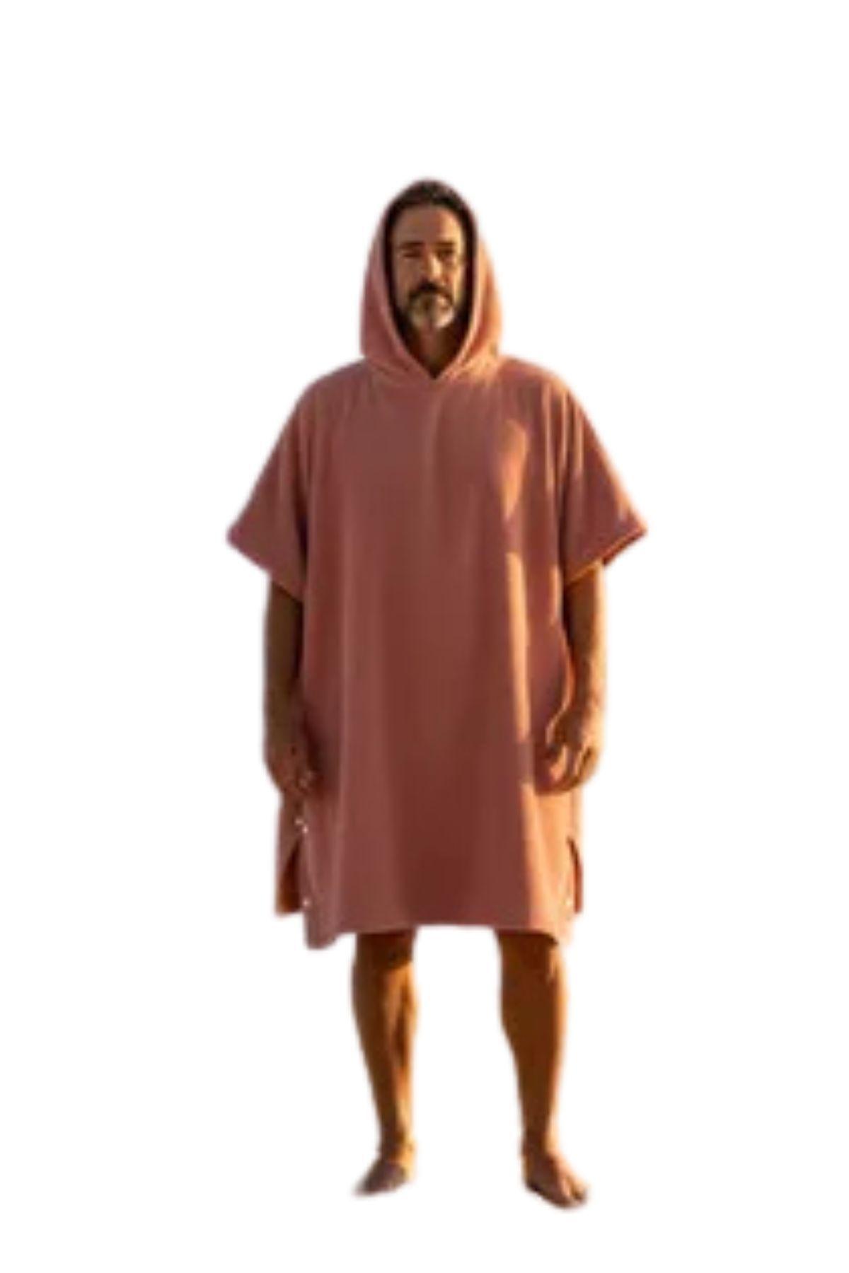 Toalla De Playa Y De Baño Con Capucha, Secado Rápido Rosado 380-4