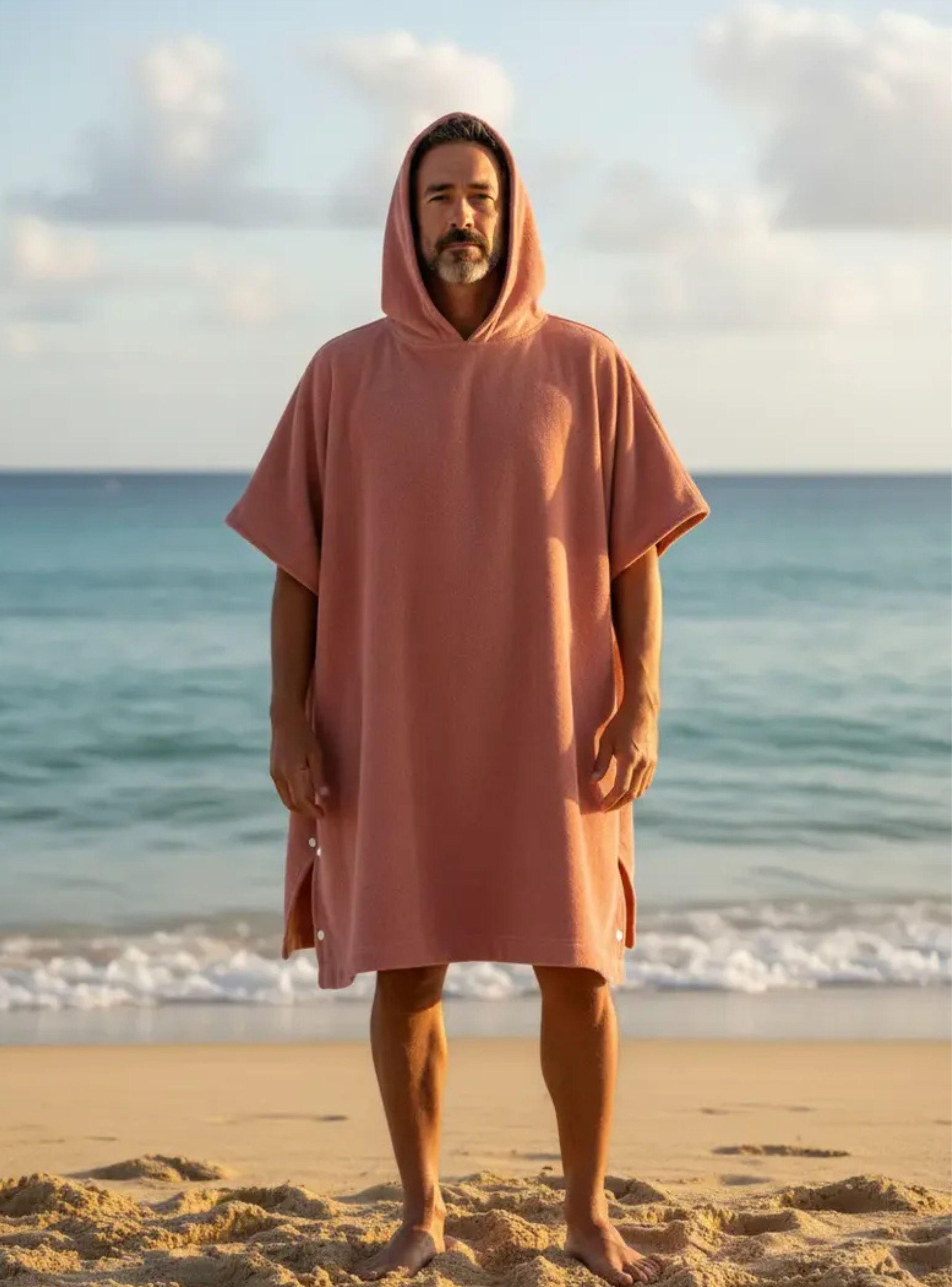 Toalla De Playa Y De Baño Con Capucha, Secado Rápido Rosado 380-3