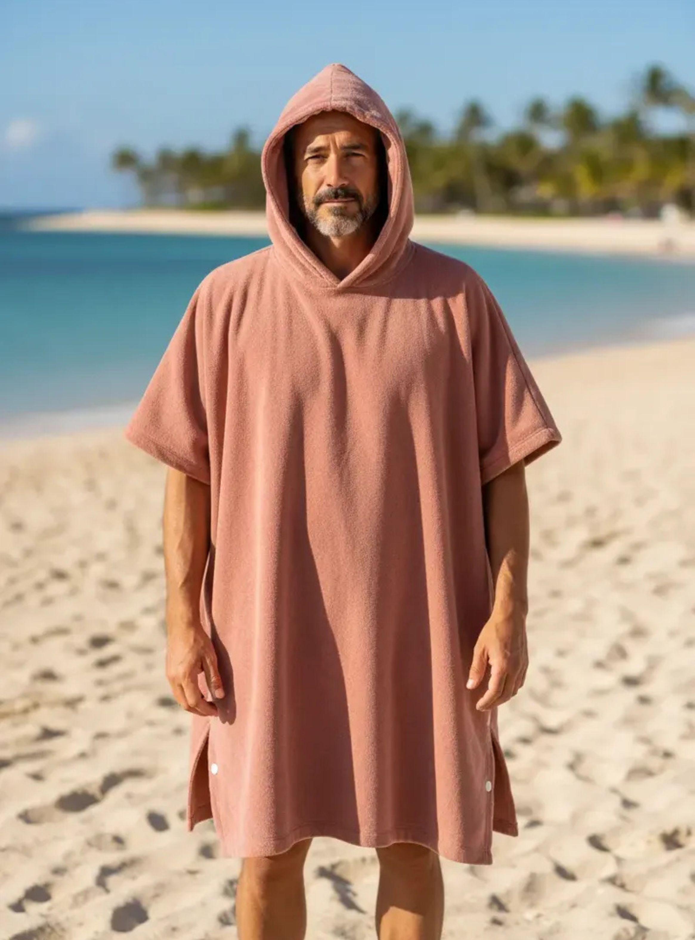Toalla De Playa Y De Baño Con Capucha, Secado Rápido Rosado 380-5