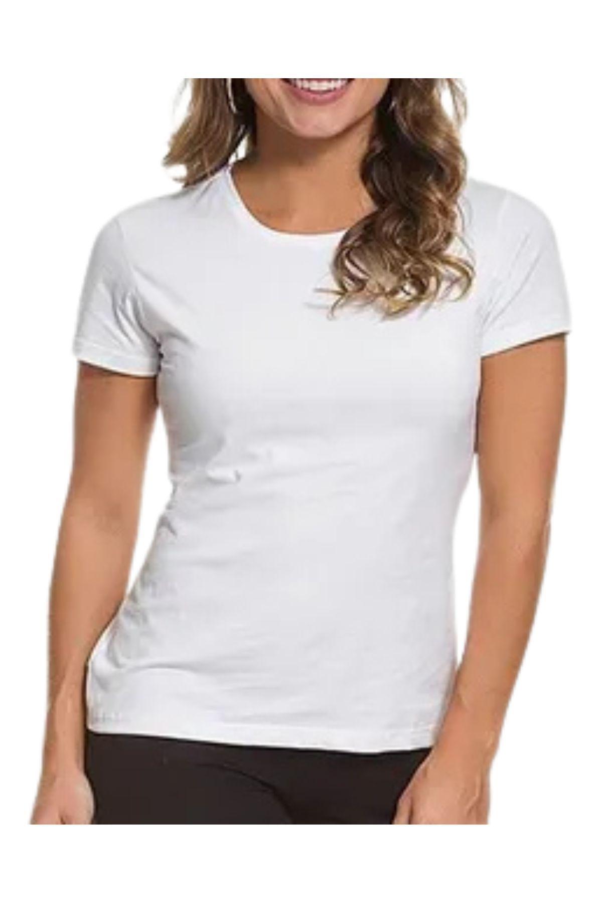 Polera Mujer Manga Corta Algodón Para Estampar Tallas Colores-2