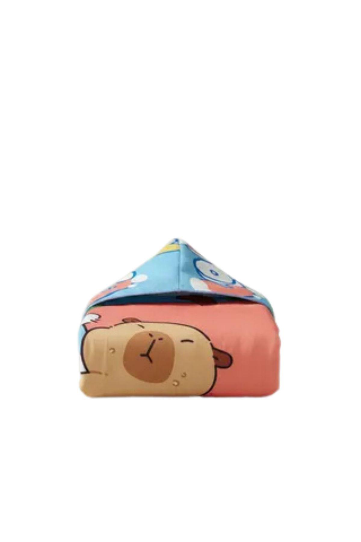 Toalla Playa Piscina Niño, Niña Capucha Diseños Capibara Manzana Roja -4