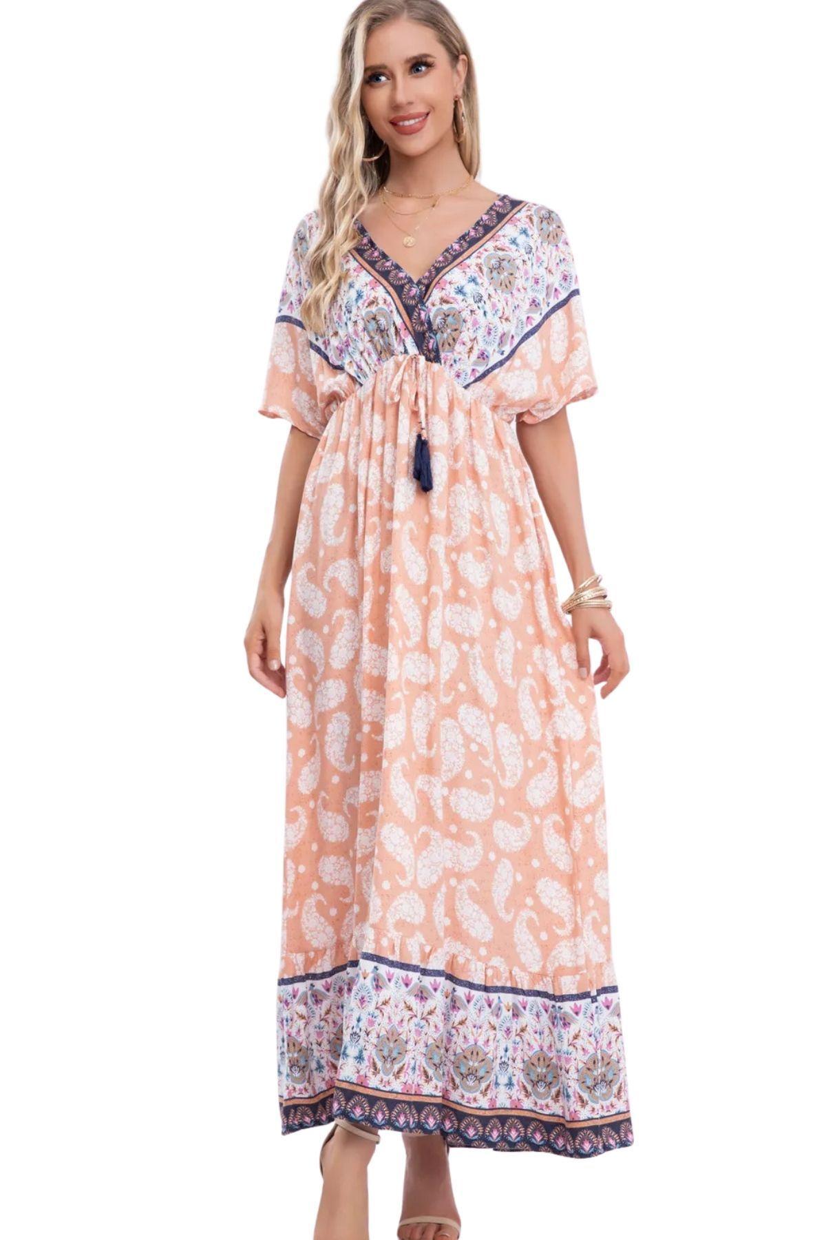 Vestido Largo Primavera Mujer Algodón Flores. Calidad. 273-4